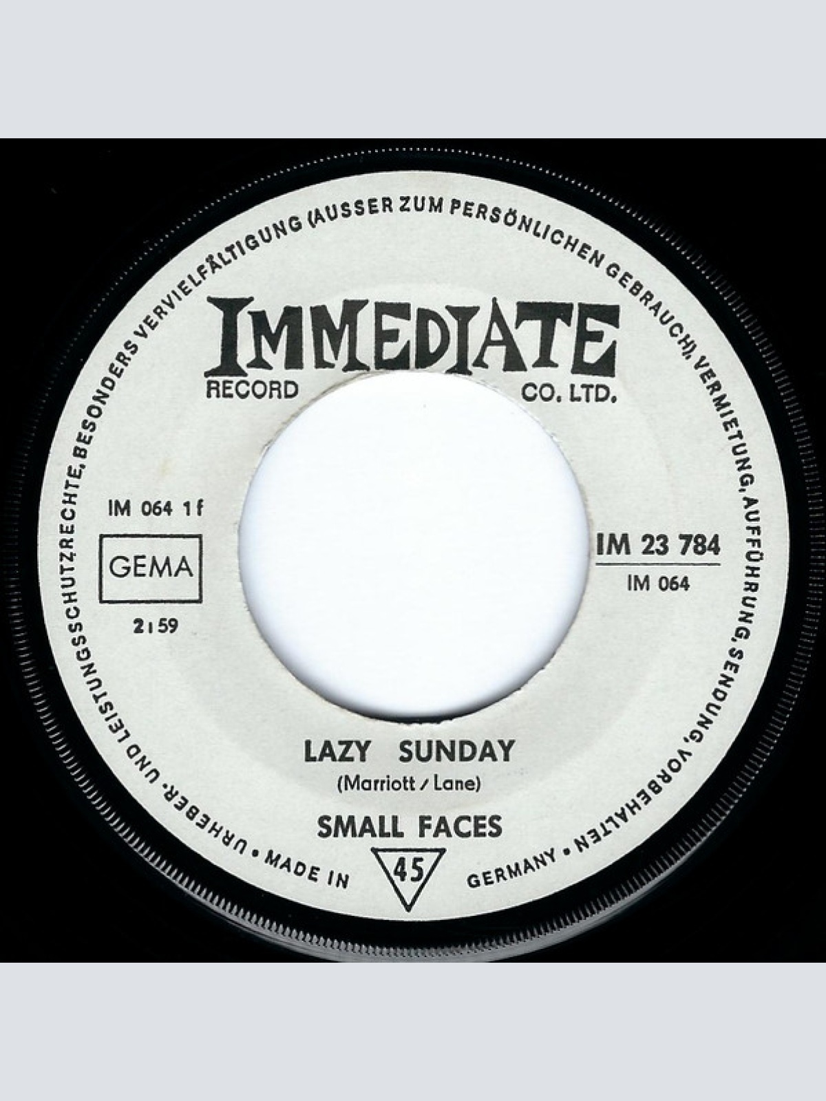 Vinyl / Small Faces - Lazy Sunday b/w Rollin' Over