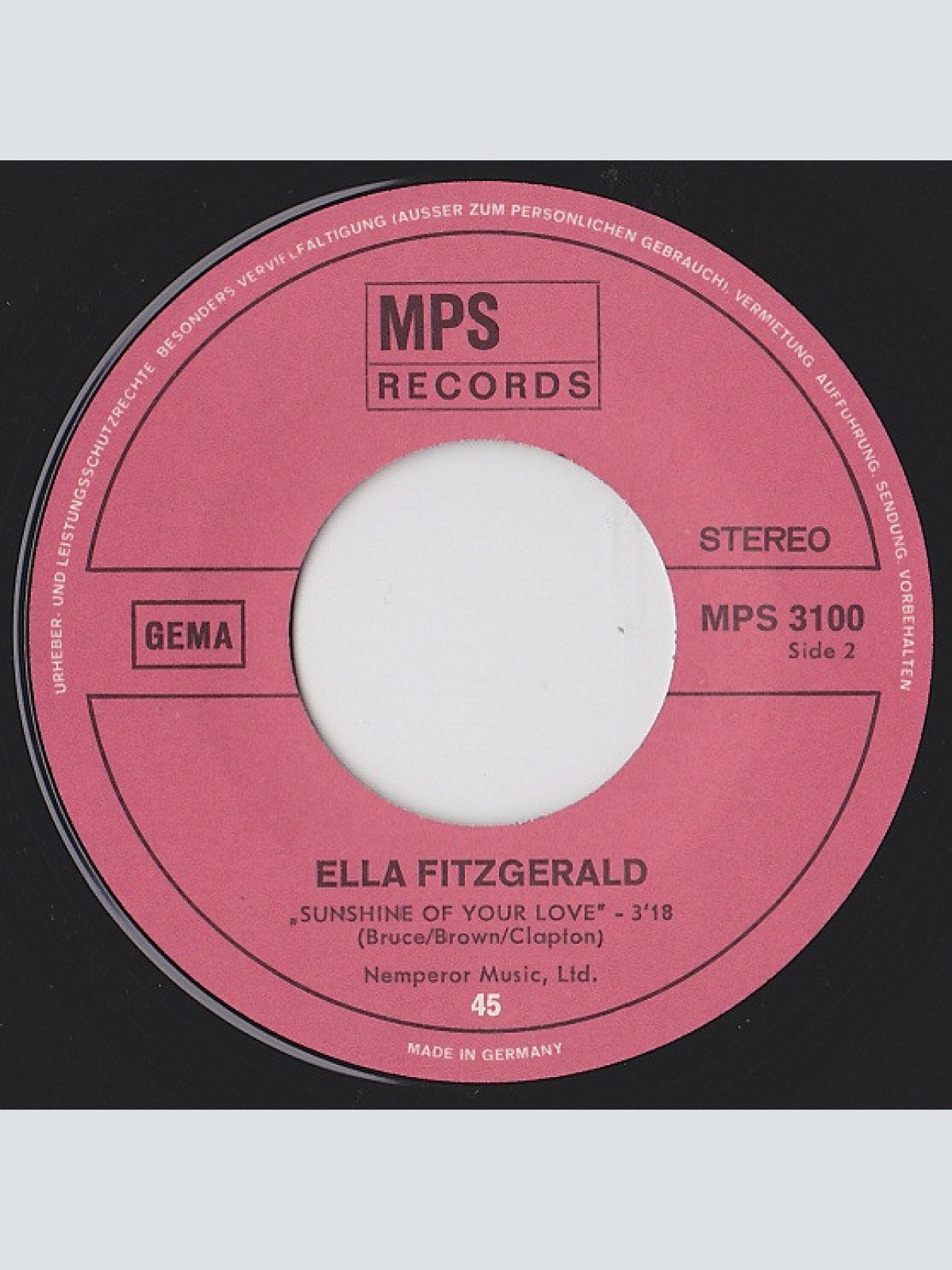 Vinyl / Ella Fitzgerald - Hey Jude / Sunshine Of Your Love