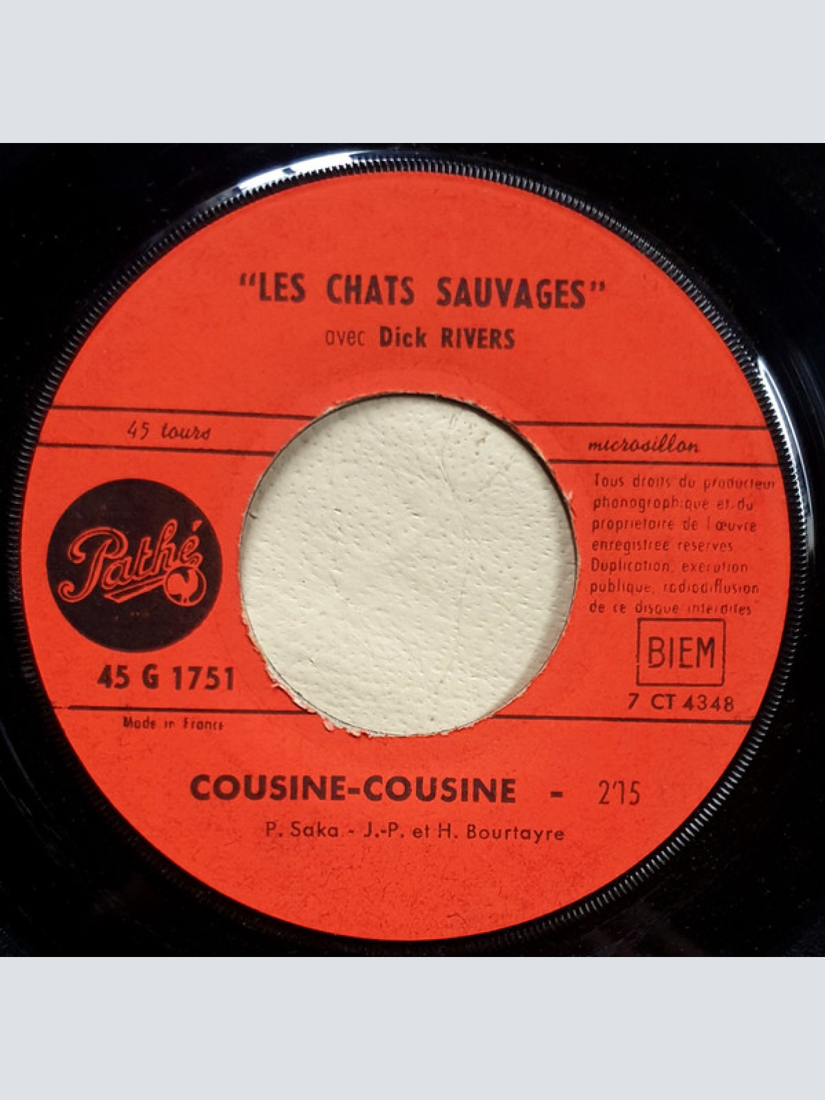 Vinyl / Les Chats Sauvages, Dick Rivers - Cousine - Cousine / Anna - Annabelle
