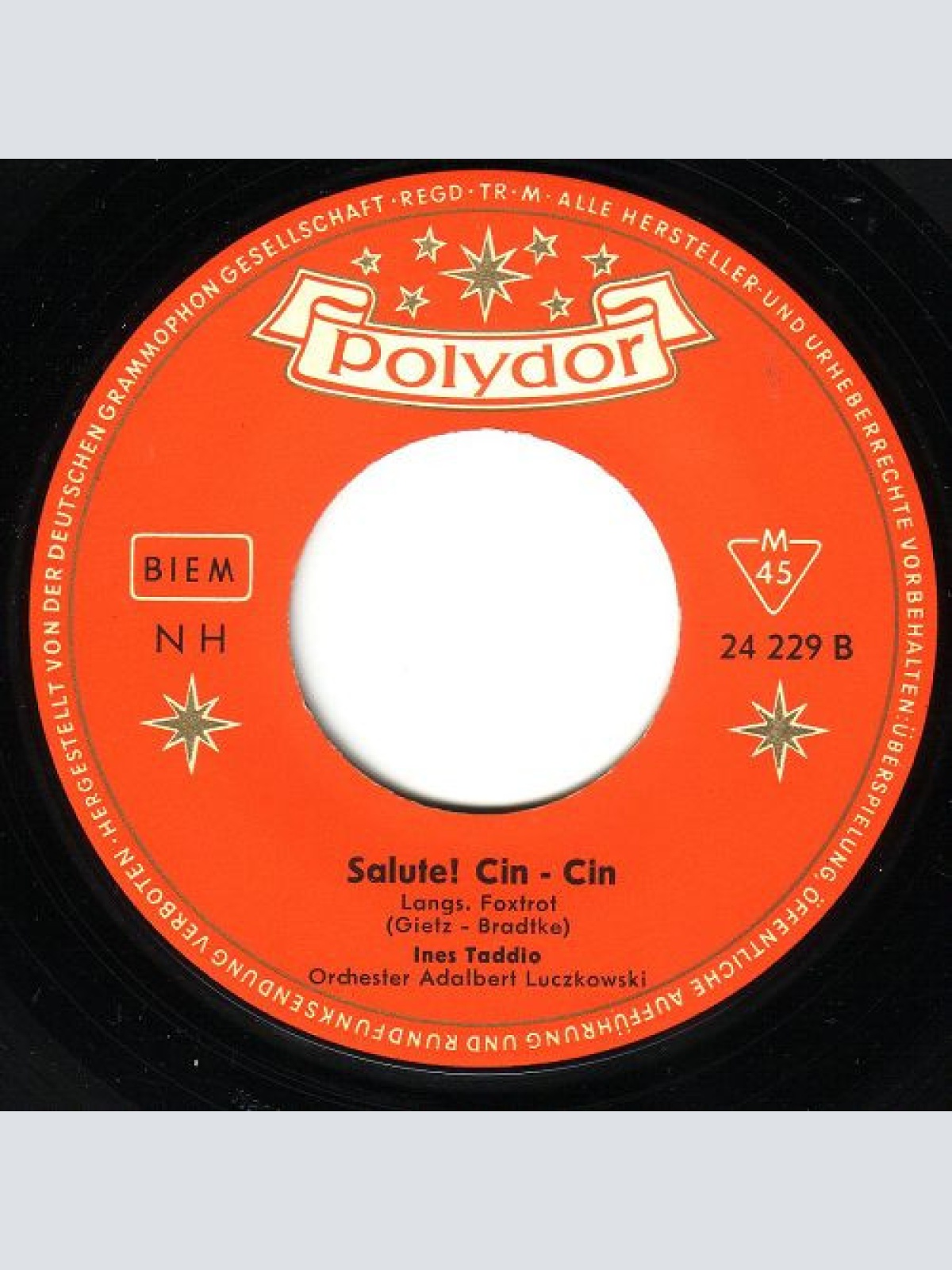 Vinyl / Ines Taddio - Nie Wirst Du Mich Wiedersehn / Salute! Cin-Cin