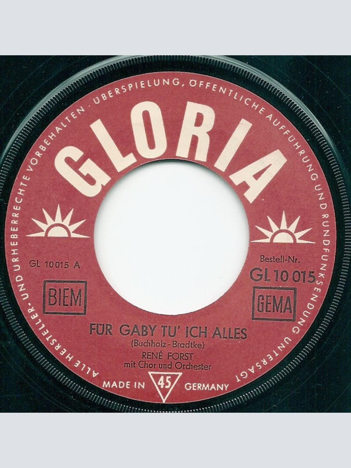 Vinyl / René Forst - Für Gaby Tu' Ich Alles