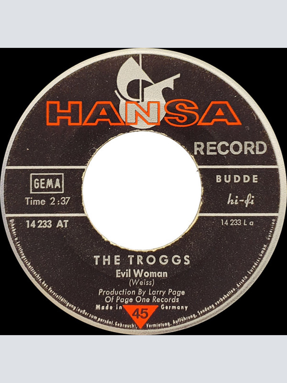 Vinyl / The Troggs - Evil Woman / Sweet Madeleine