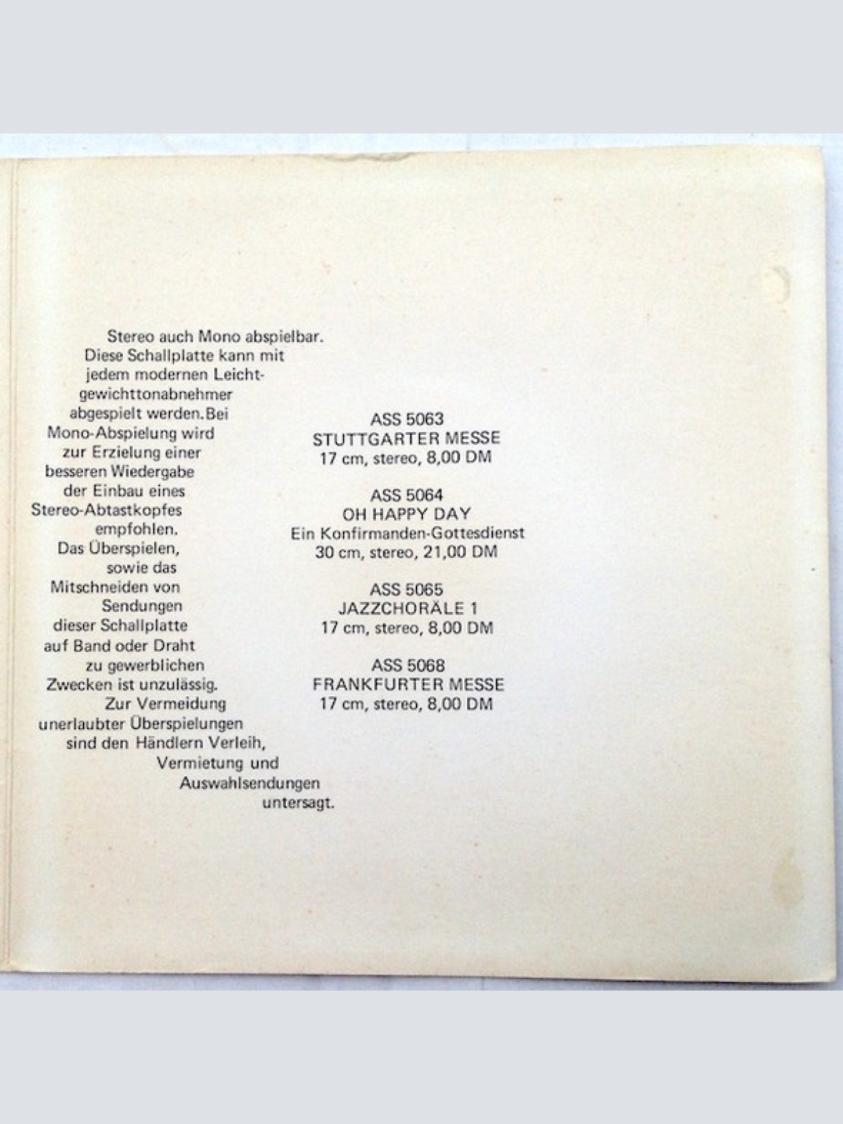 Vinyl / Various - Frankfurter Messe