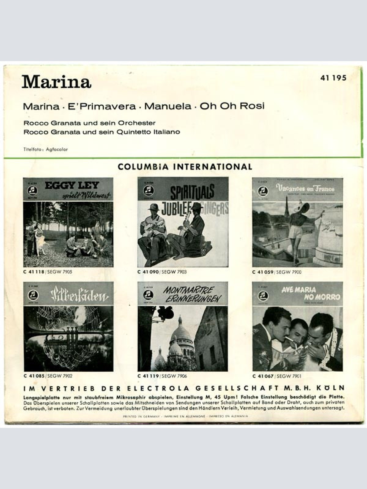 Vinyl / Rocco Granata - Marina