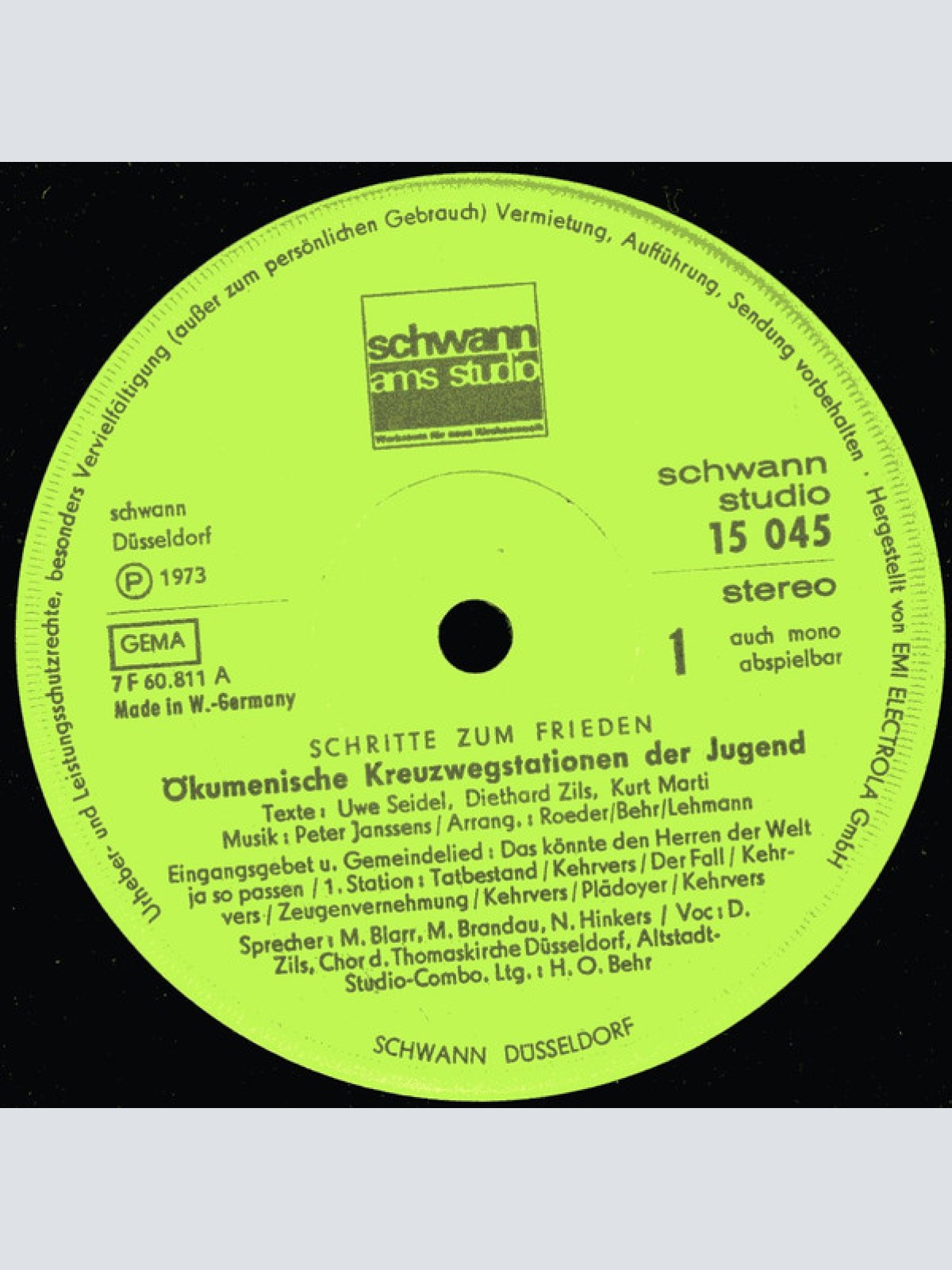 Vinyl / Peter Janssens - Schritte Zum Frieden