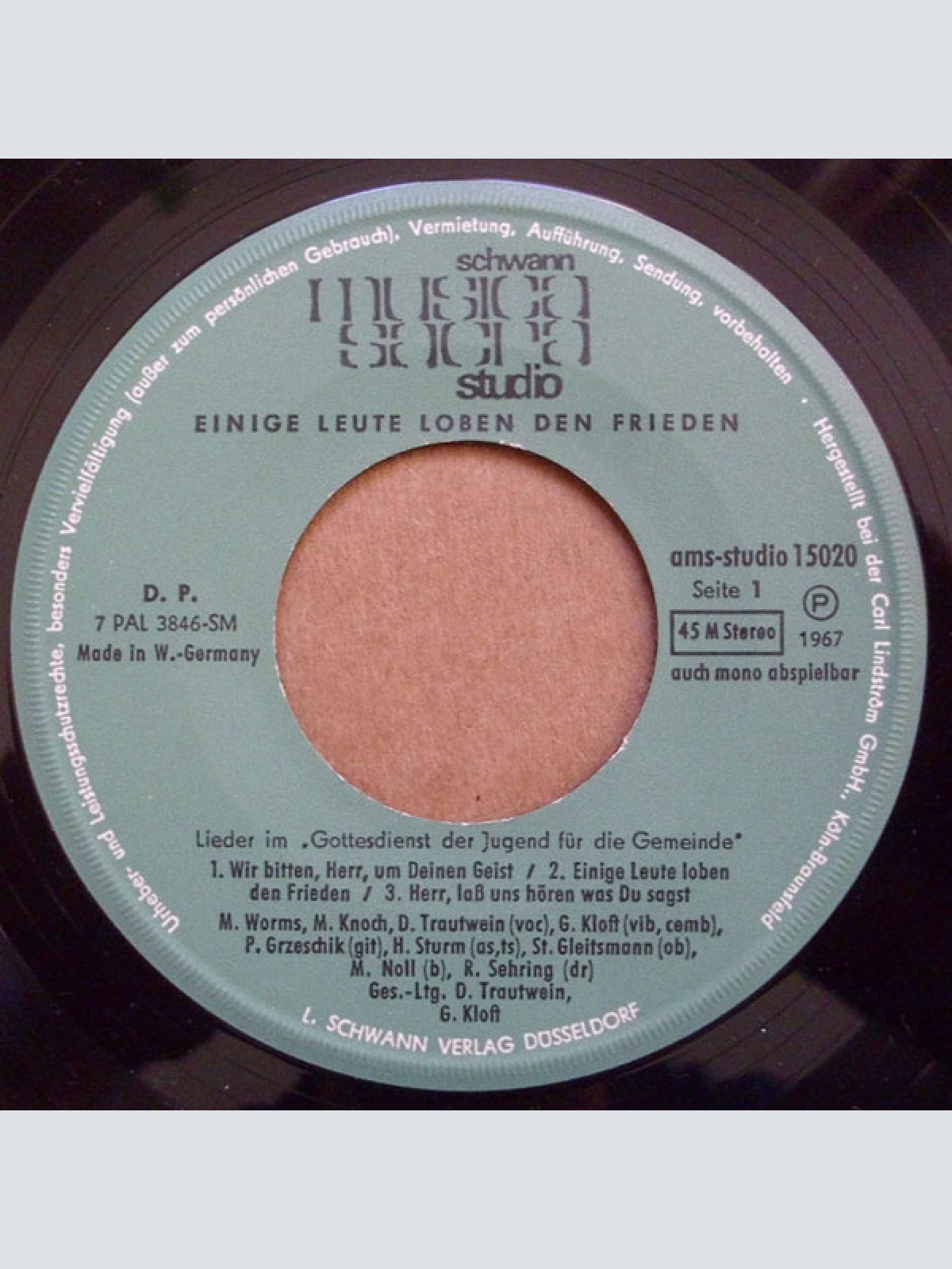 Vinyl / Dieter Trautwein, Gerhard Kloft - Einig Leute Loben Den Frieden  - Lieder Im Gottesdienst Der Jugend Für Die Gemeinde