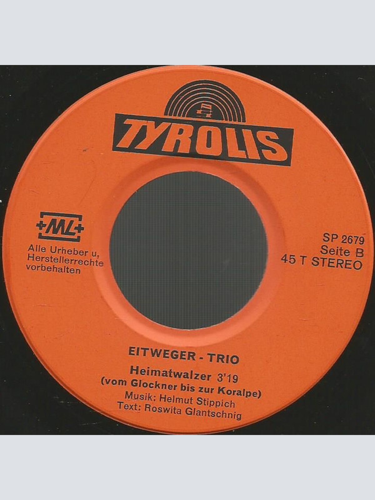 Vinyl / Eitweger-Trio* - Der Wilde Stier / Heimatwalzer