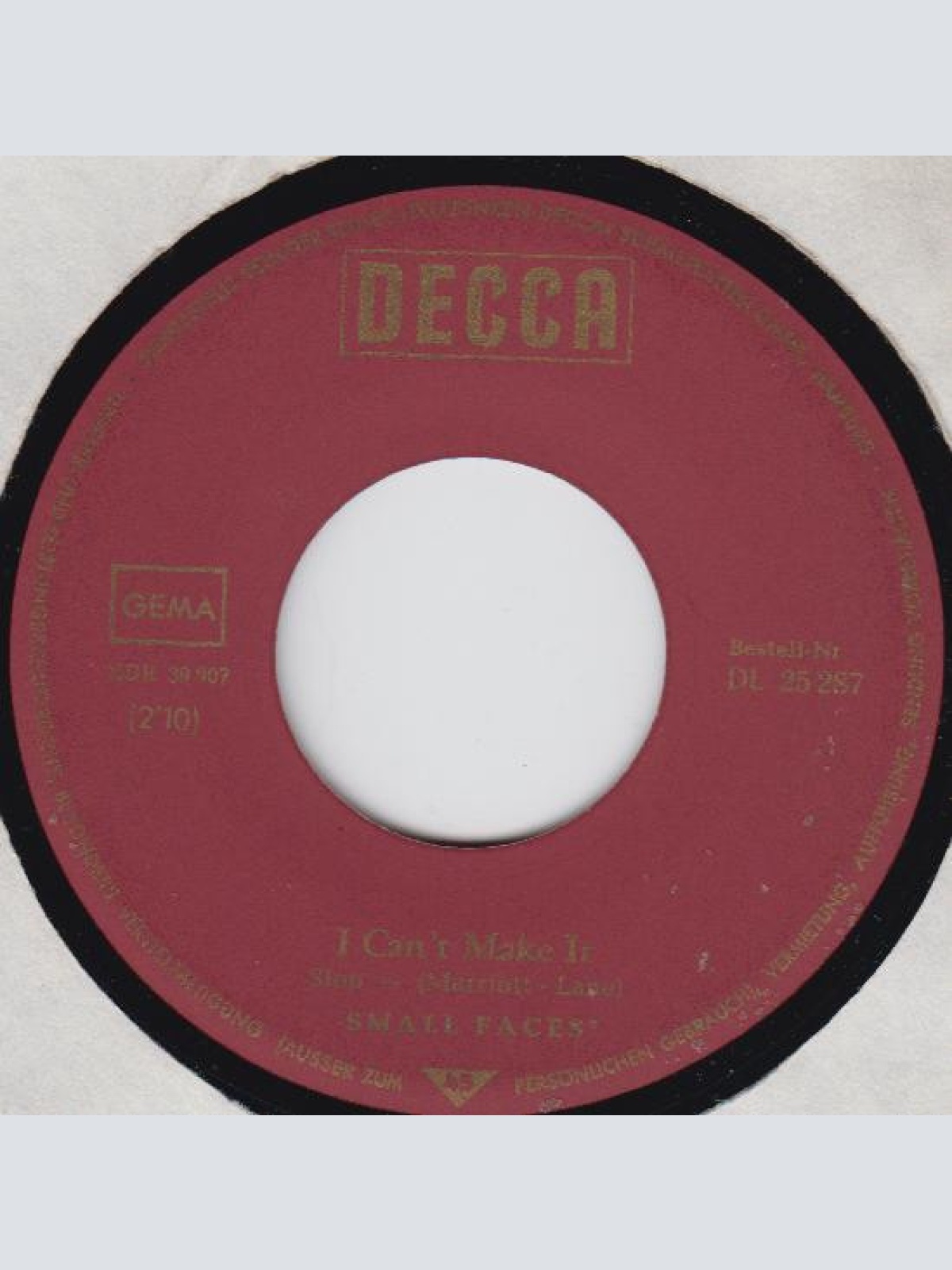 Vinyl / Small Faces - I Can't Make It