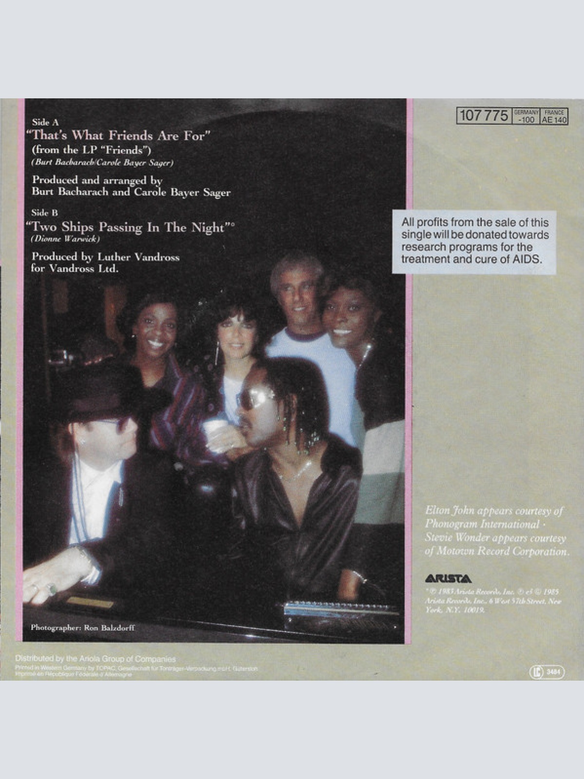 Vinyl / Dionne & Friends featuring Elton John, Gladys Knight and Stevie Wonder - That's What Friends Are For