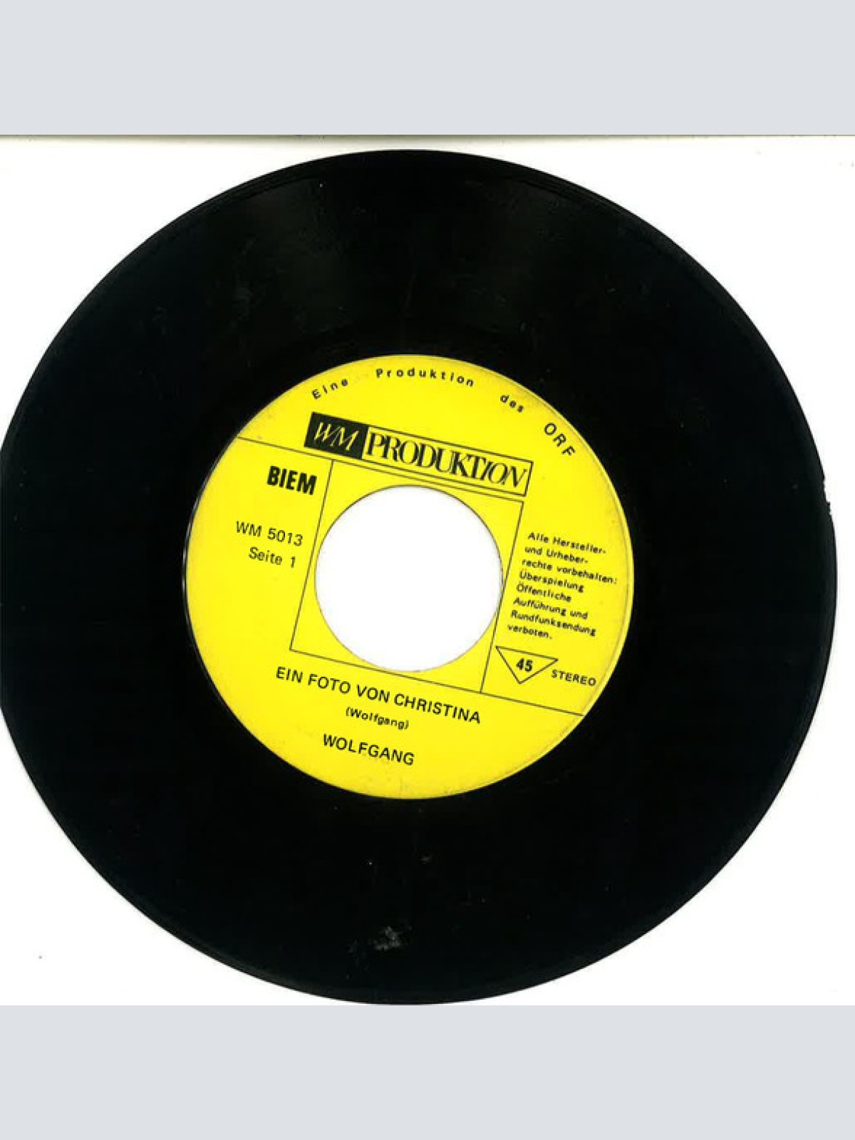 Vinyl / Wolfgang* - Ein Foto Von Christina / Freitagmorgen
