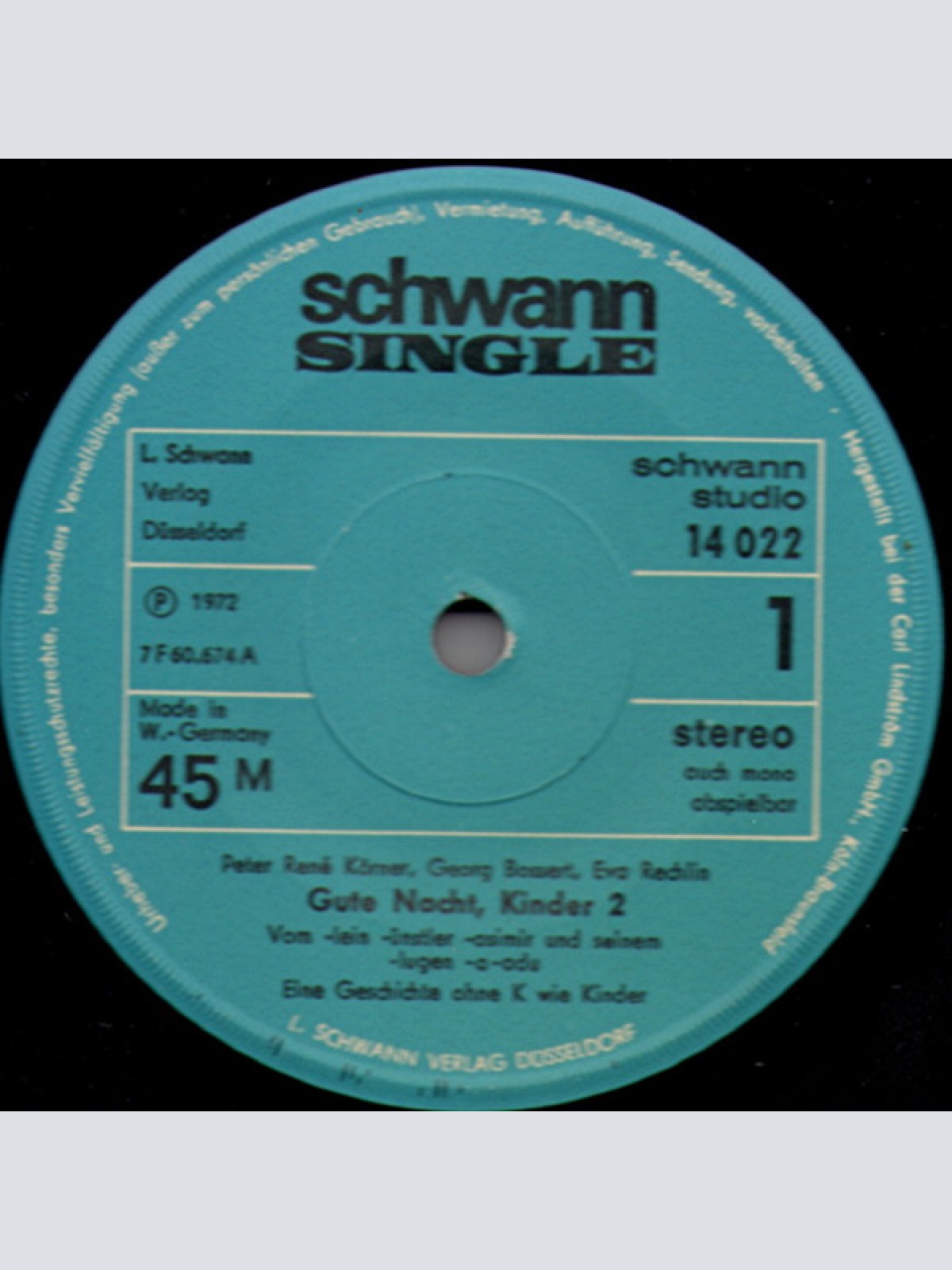 Vinyl / Eva Rechlin, Georg Bossert, Peter René Körner - Der -lein-ünstler -asimir Und Sein -luger -a-adu