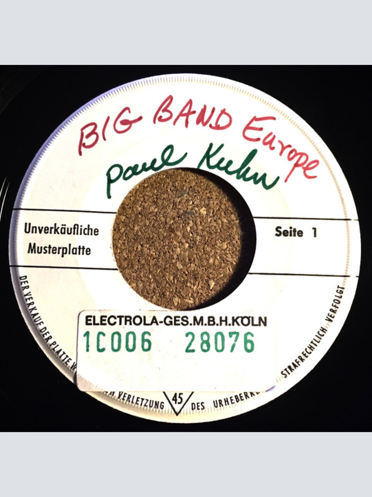 Vinyl / Big Band Europe, Paul Kuhn - Spanish Eyes / Liebesleid / The Way It Used To Be