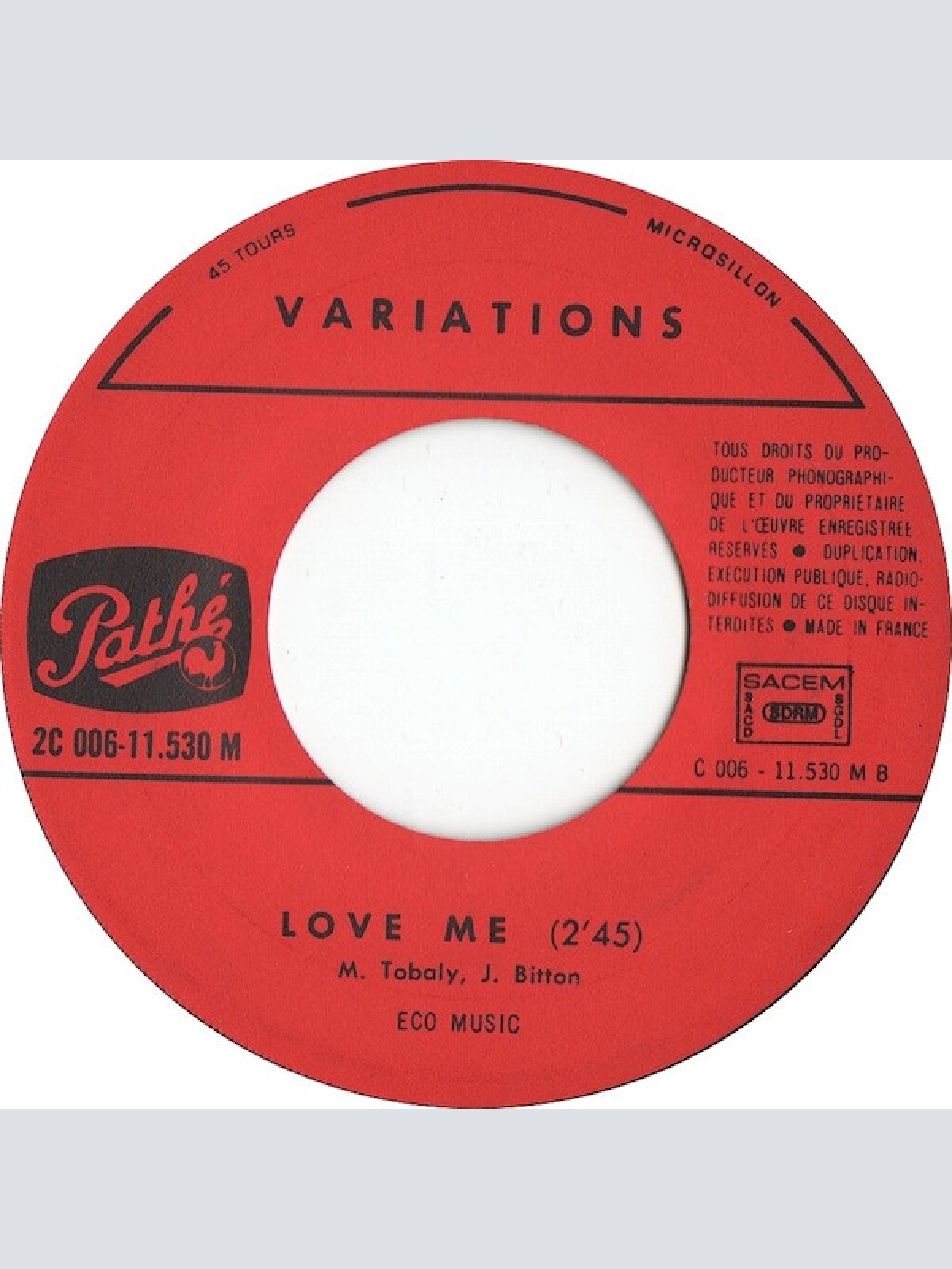 Vinyl / Variations (2) - Down The Road / Love Me