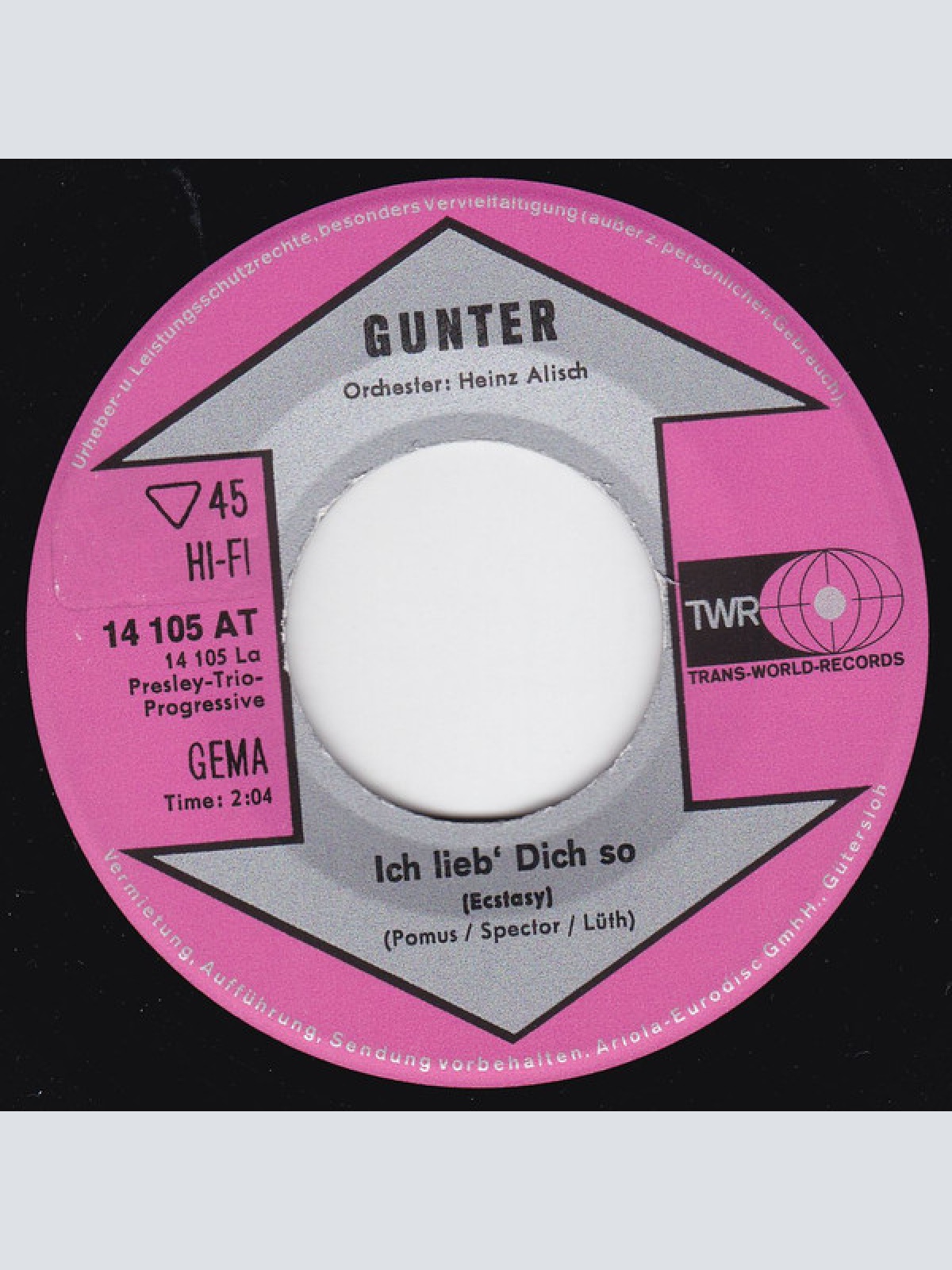 Vinyl / Gunter (5) - Ich Lieb' Dich So (Ecstasy)