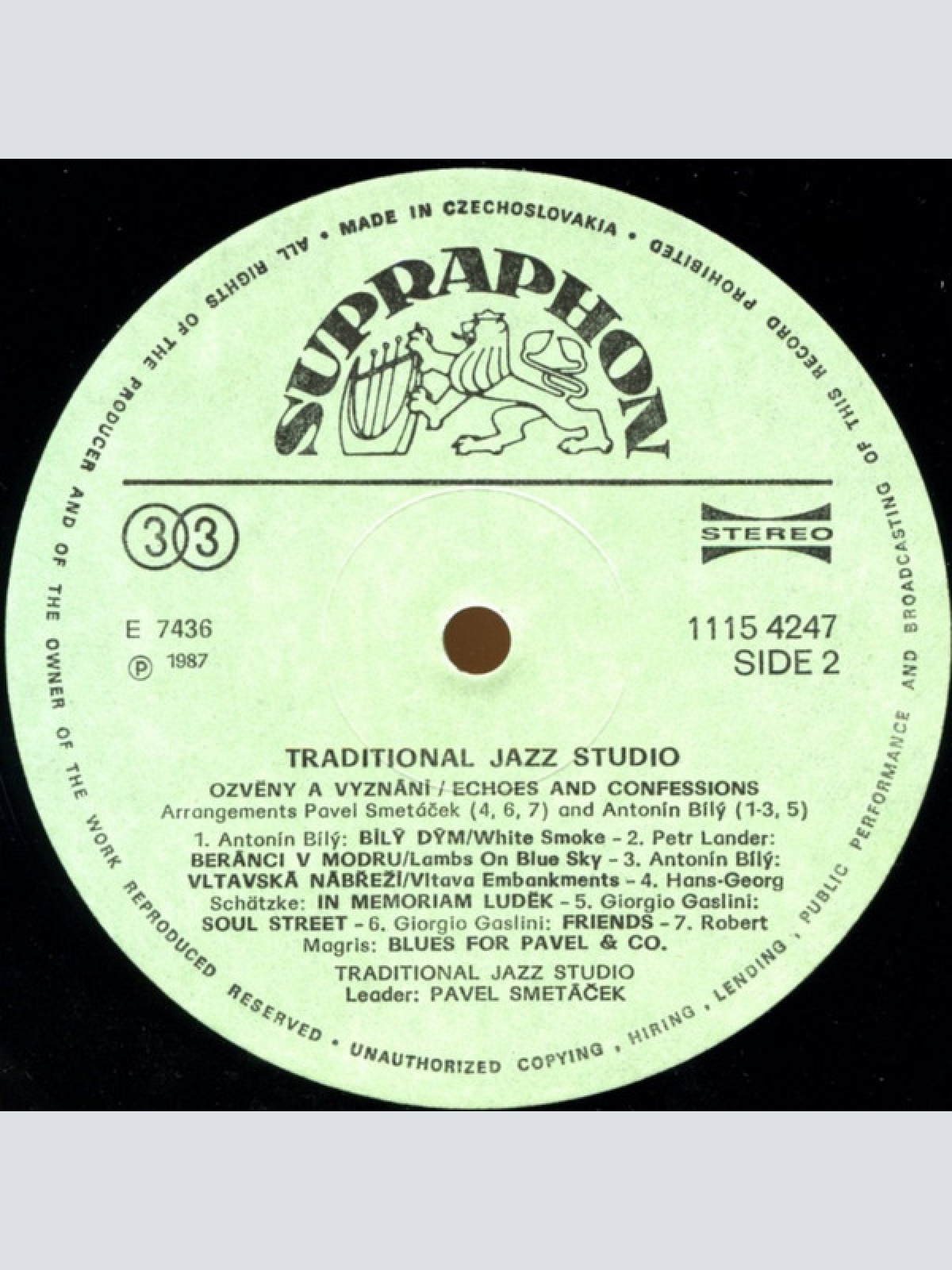 Vinyl / Traditional Jazz Studio - Ozvěny A Vyznání - Echoes And Confessions