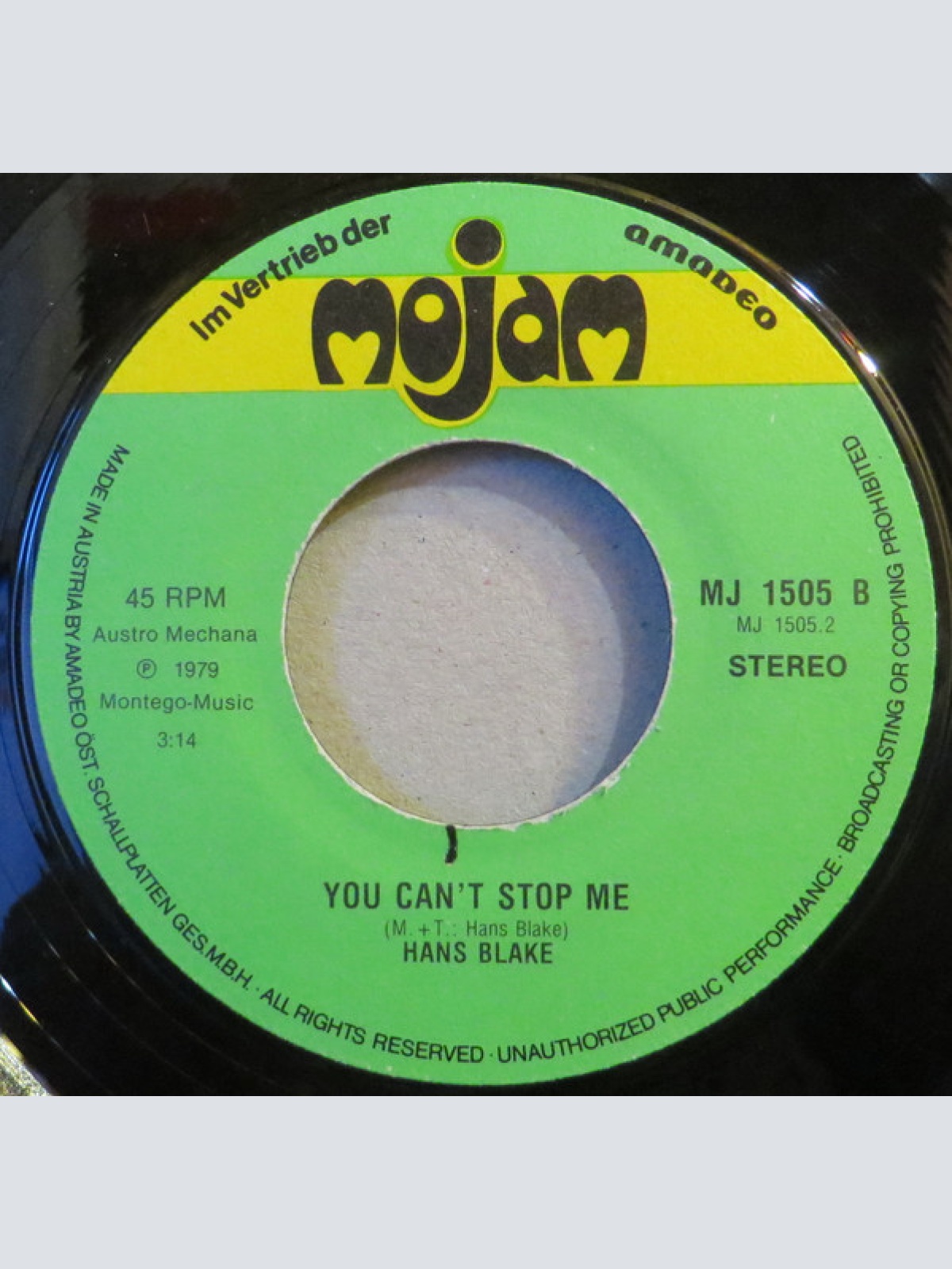 Vinyl / Hans Blake - Motherless Child / You Can't Stop Me