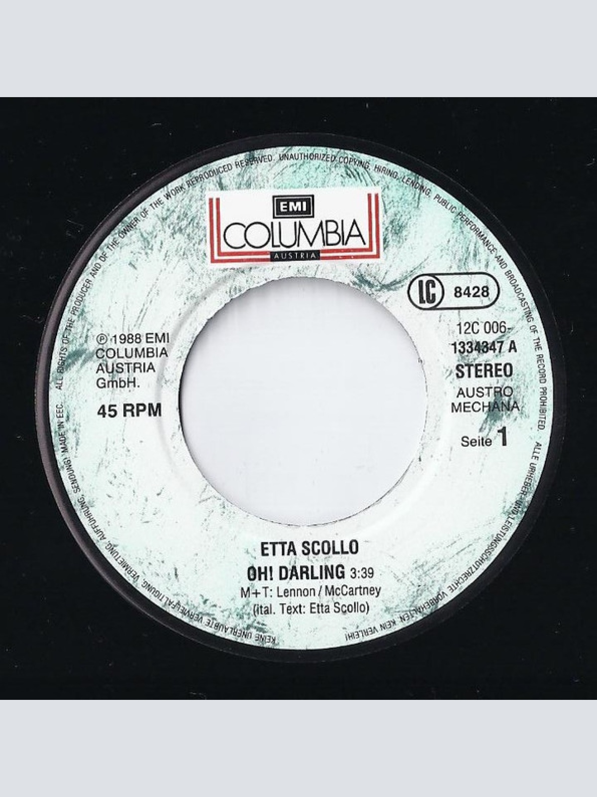 Vinyl / Etta Scollo - Oh! Darling!