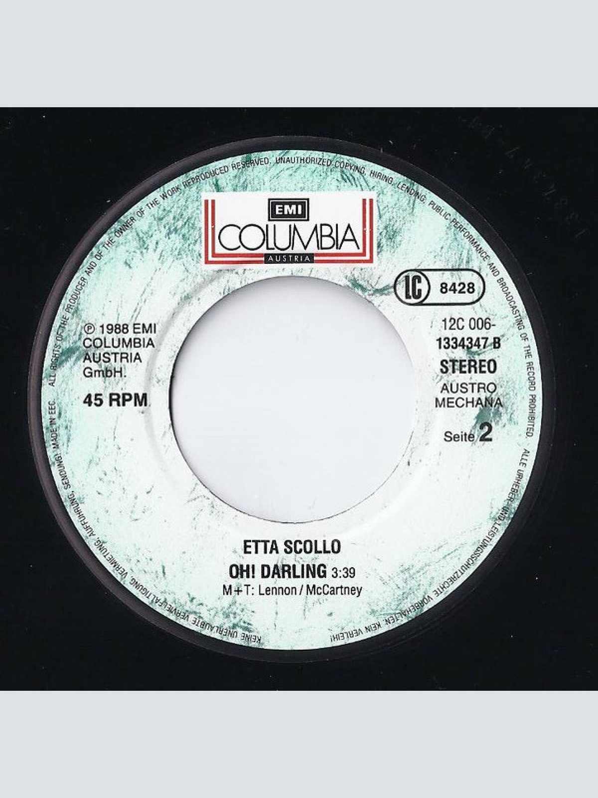 Vinyl / Etta Scollo - Oh! Darling!