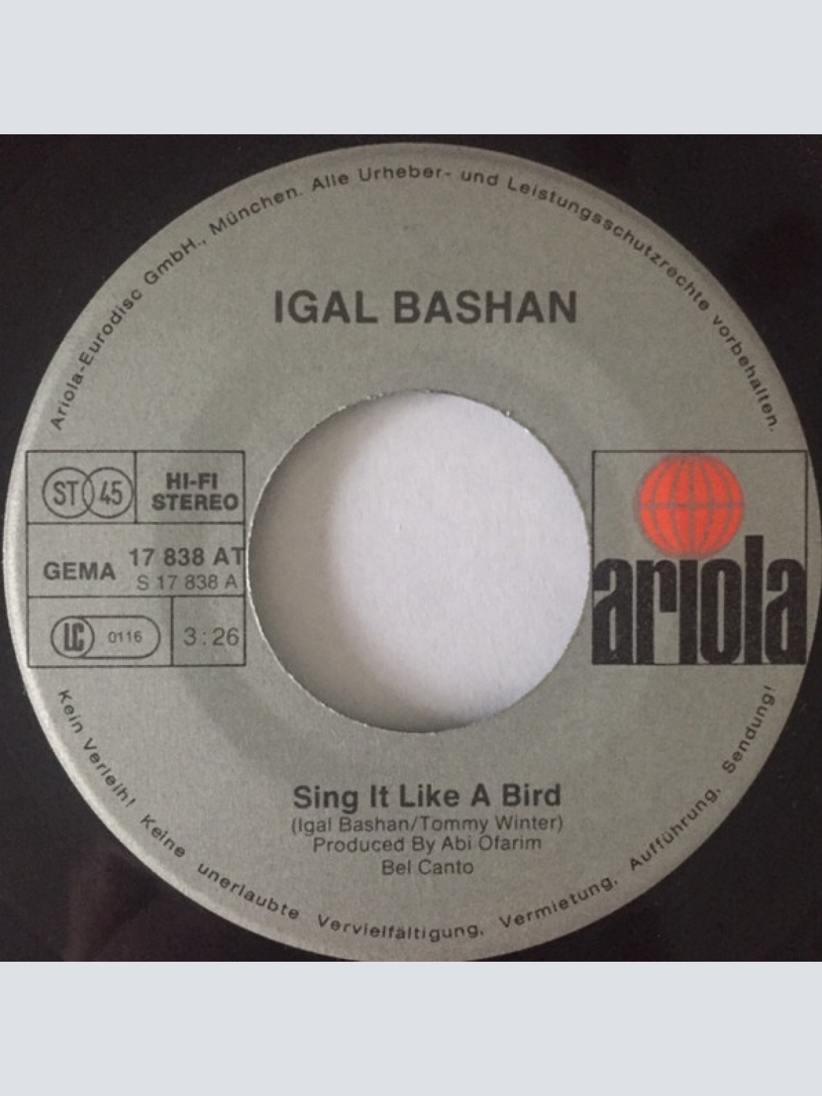 Vinyl / Igal Bashan* - Sing It Like A Bird