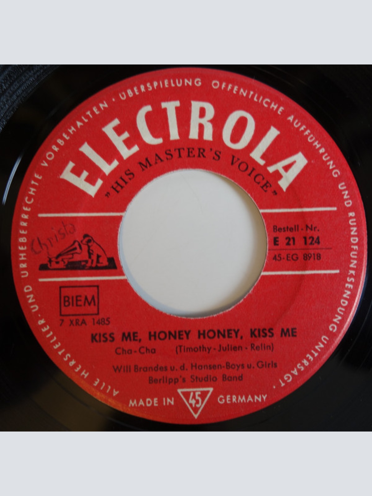 Vinyl / Will Brandes U. D. Hansen Boys & Girls*, Berlipp's Studio Band - Kiss Me, Honey Honey, Kiss Me