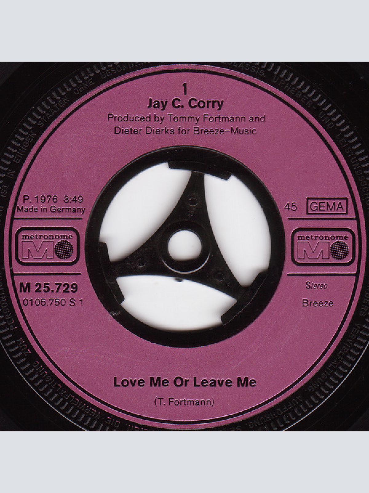 Vinyl / Jay C. Corry - Love Me Or Leave Me