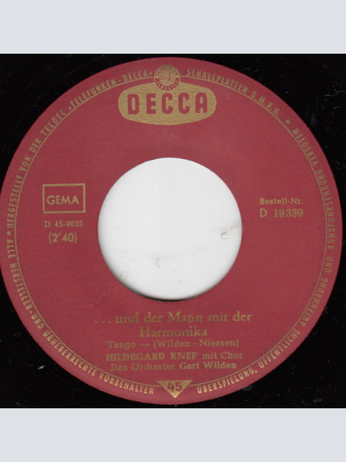 Vinyl / Hildegard Knef - Er War Nie Ein Kavalier