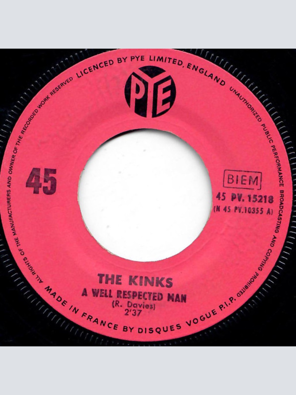 Vinyl / The Kinks - A Well Respected Man