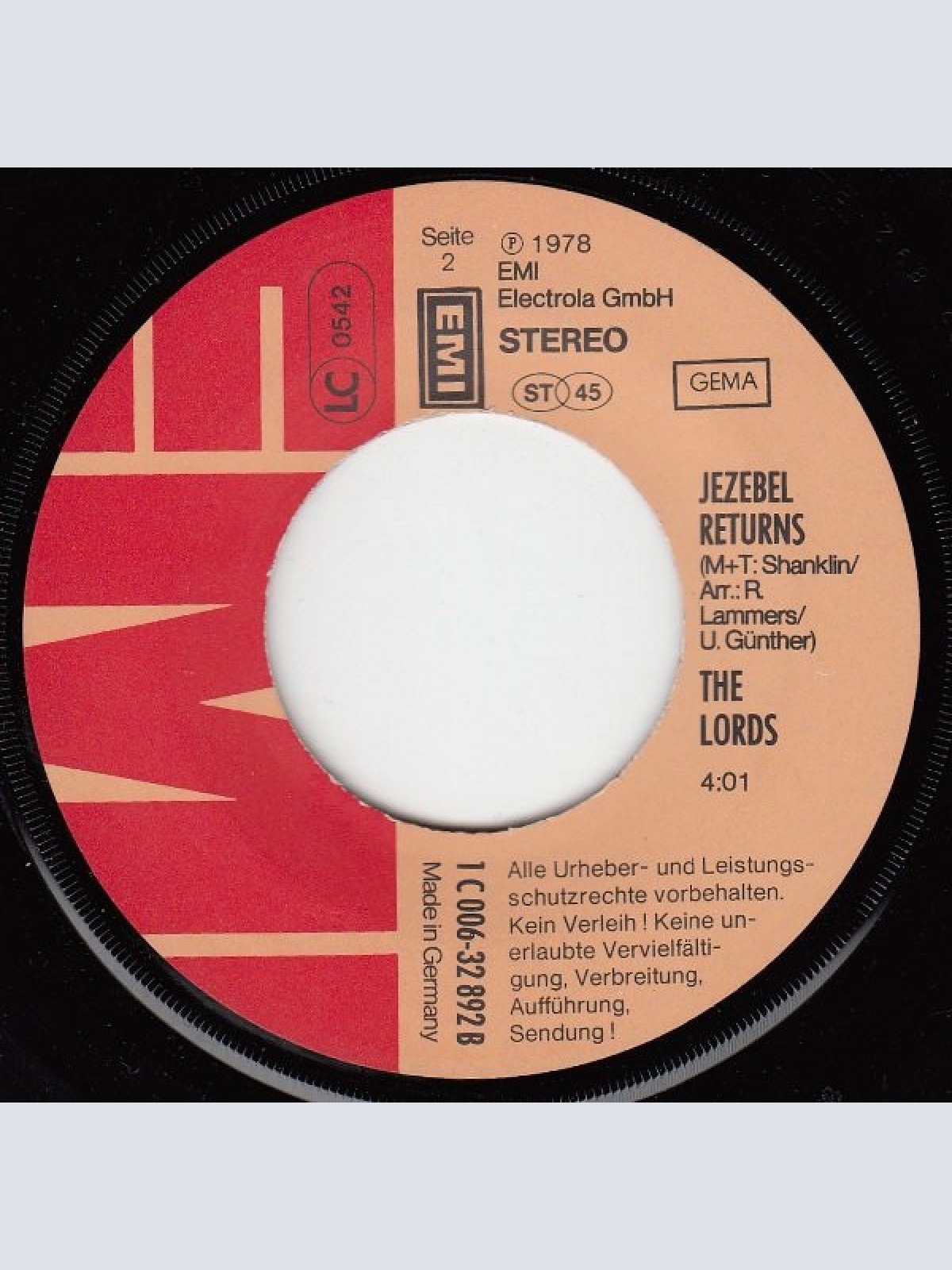 Vinyl / The Lords - Jezebel