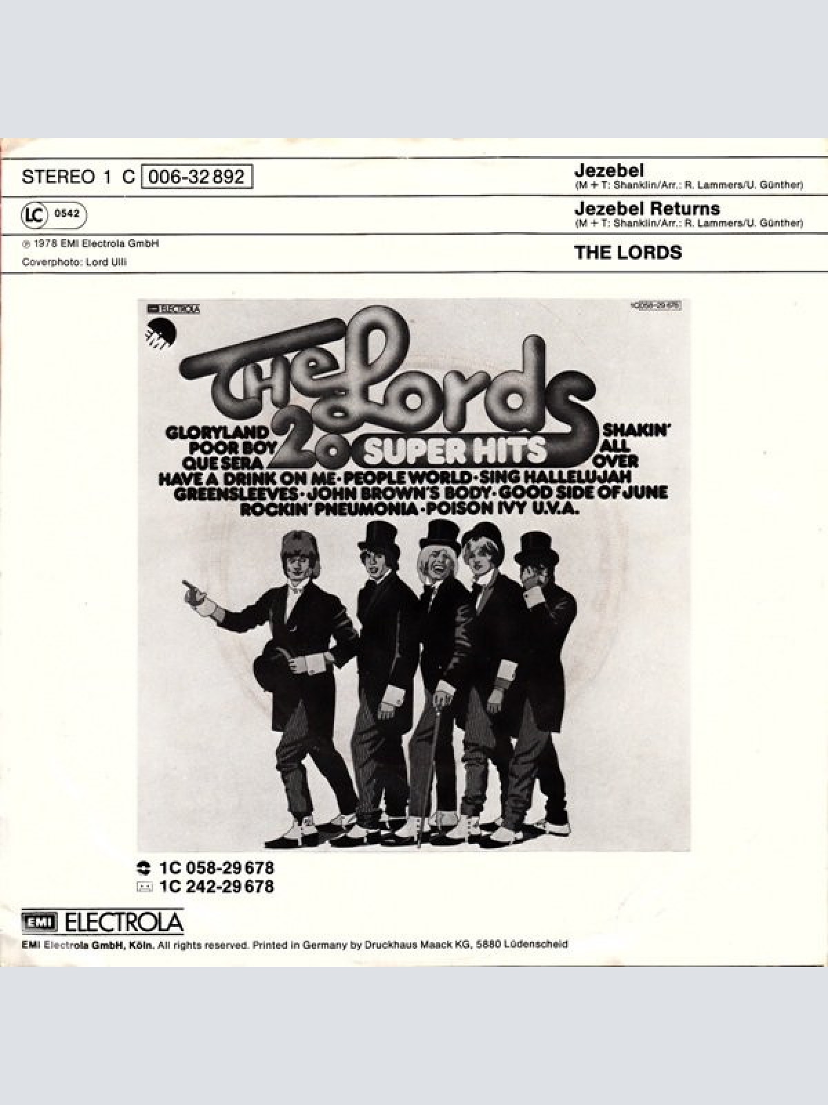 Vinyl / The Lords - Jezebel