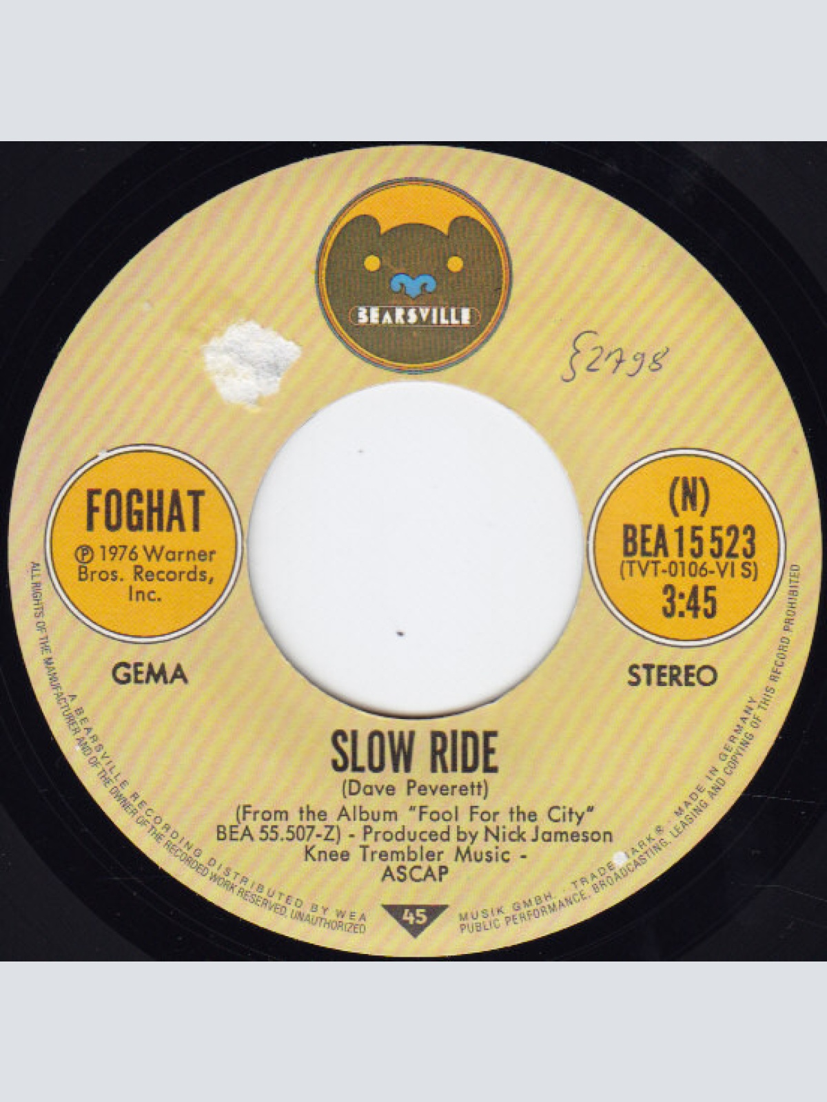 Vinyl / Foghat - Slow Ride