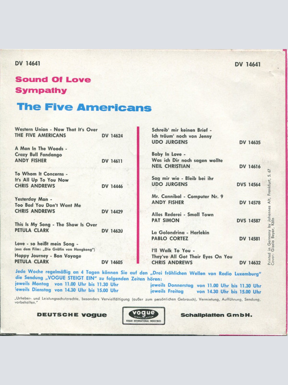 Vinyl / The Five Americans - Sound Of Love