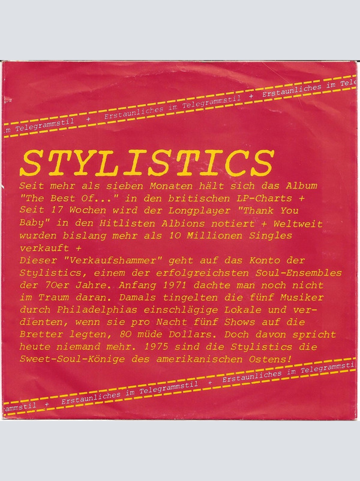 Vinyl / The Stylistics - Funky Weekend