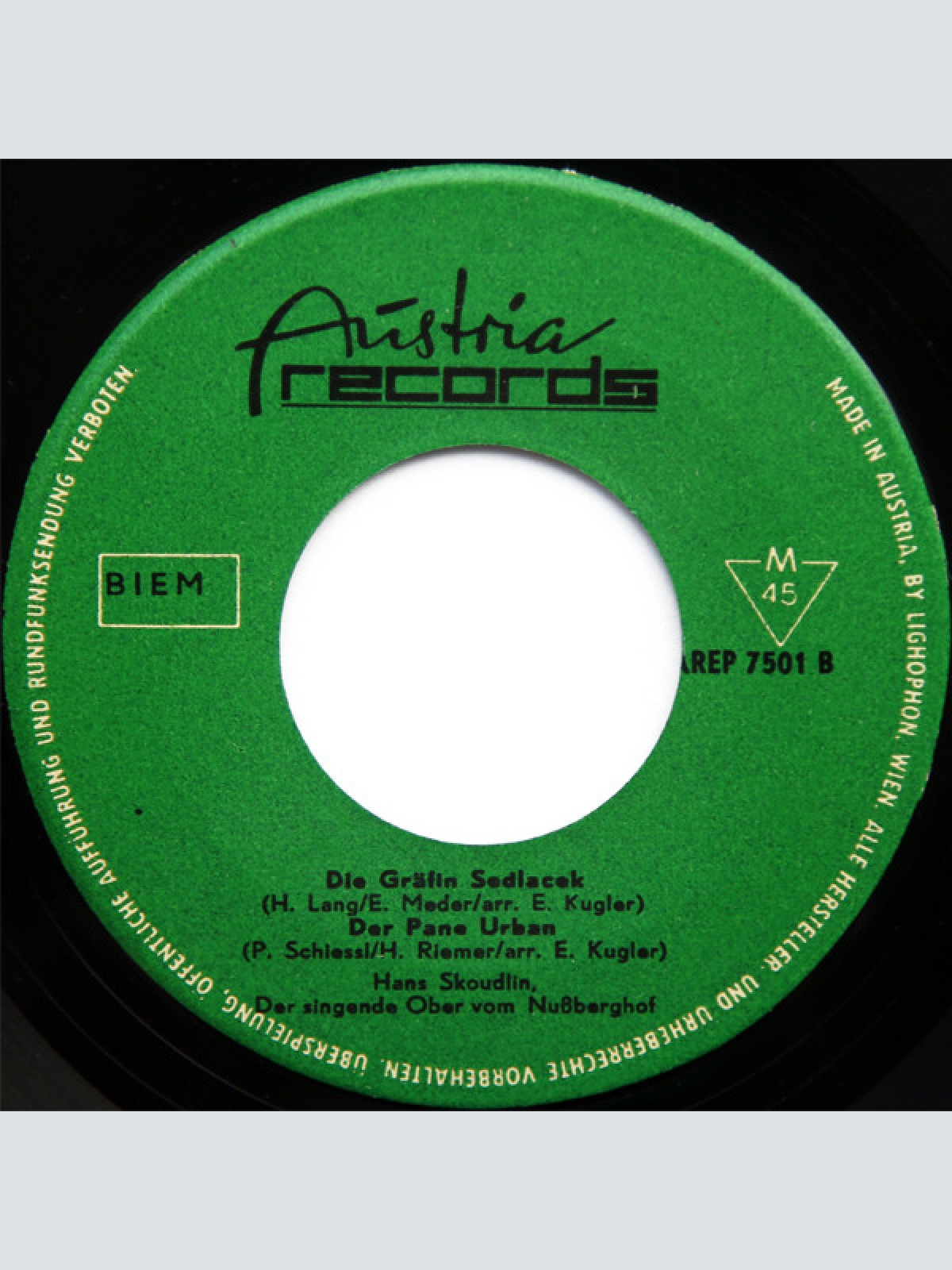 Vinyl / Hans Skoudlin, Der Singende Ober Vom Nussberghof* - Der Böhmische Matros' / Telefonbuch-Polka / Die Gräfin Sedlacek / Der Pane Urban