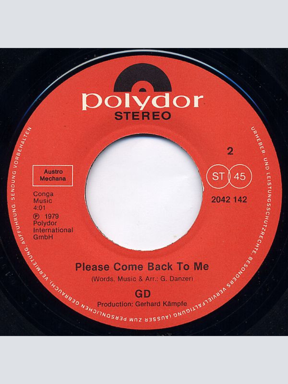 Vinyl / GD* - Hurt Me Baby / Please Come Back To Me