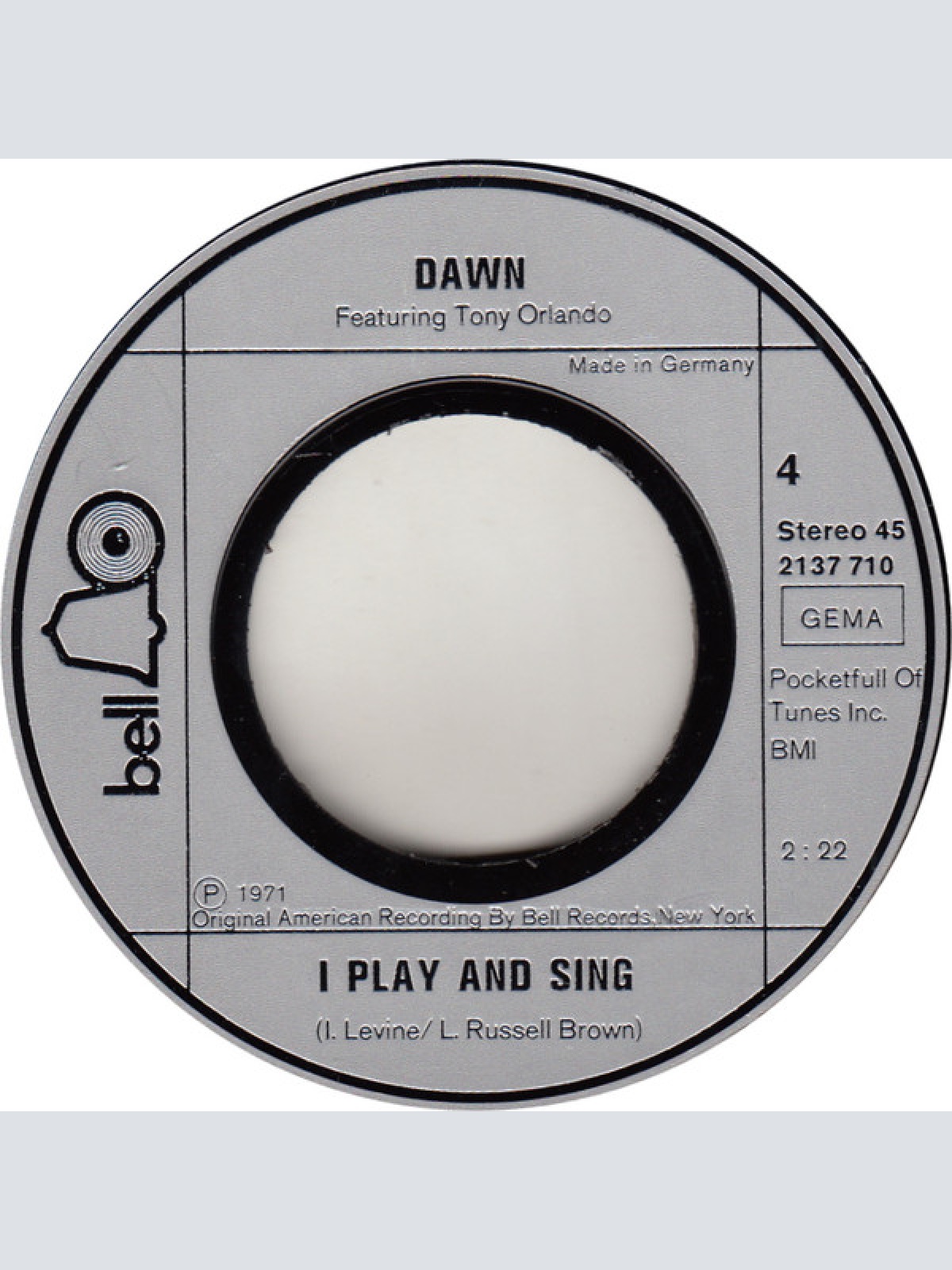 Vinyl / Dawn (5) Feat. Tony Orlando - Die Grossen Vier