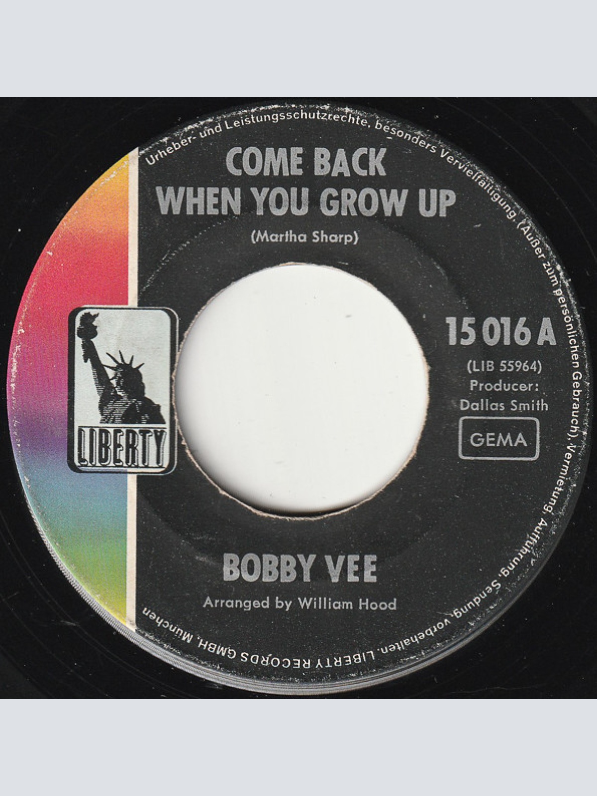 Vinyl / Bobby Vee - Come Back When You Grow Up