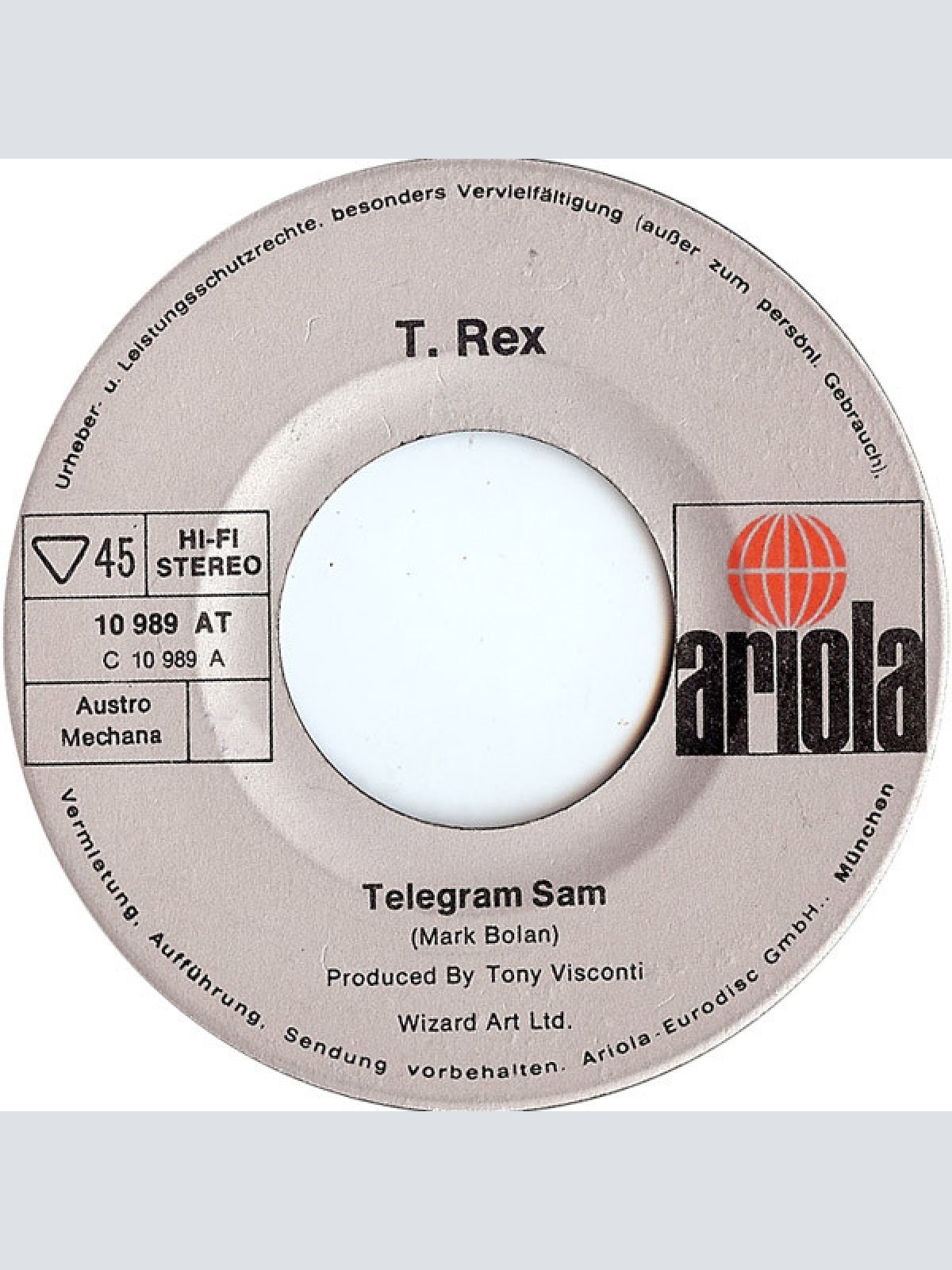 Vinyl / T. Rex - Telegram Sam / Baby Strange