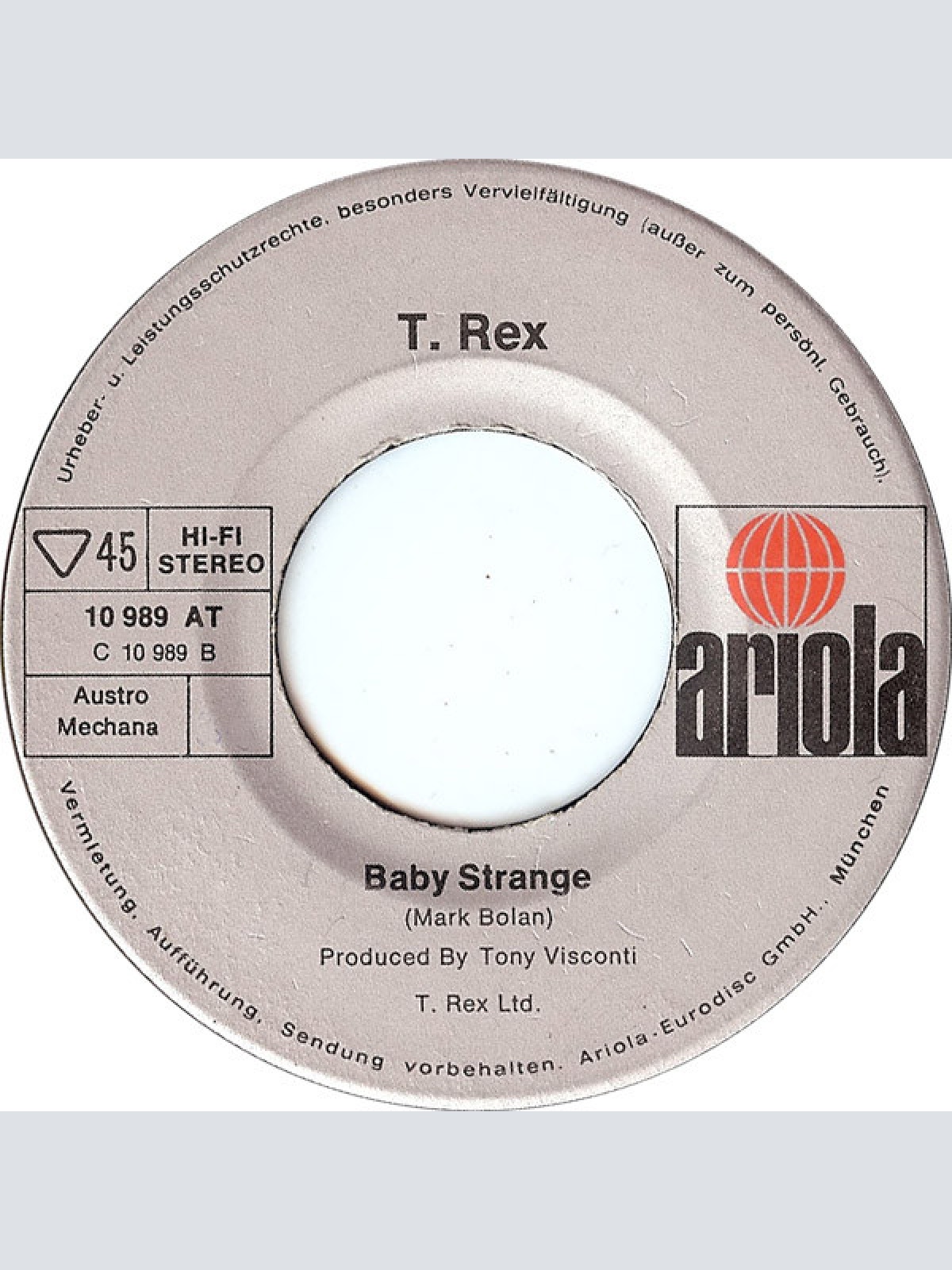 Vinyl / T. Rex - Telegram Sam / Baby Strange