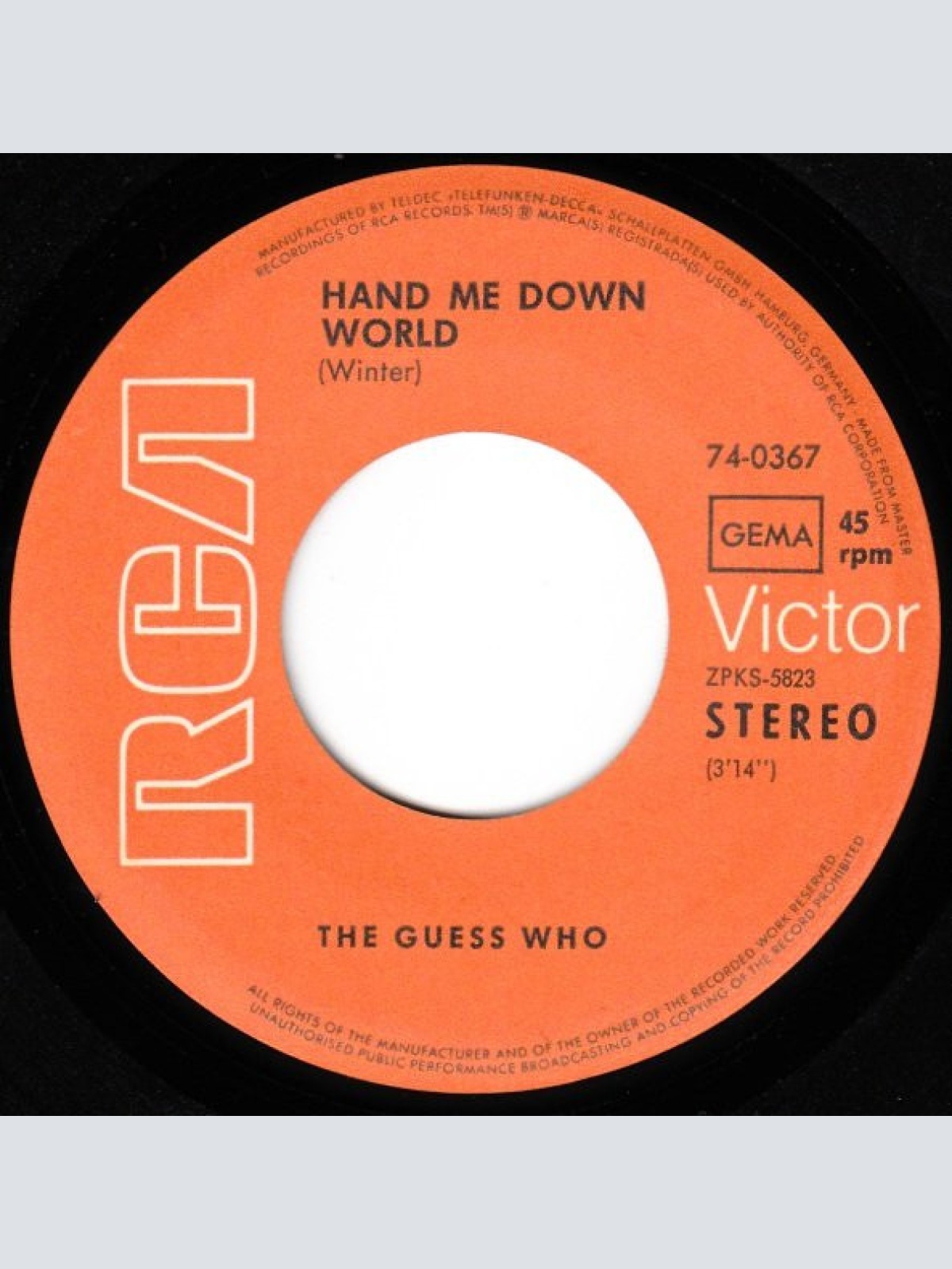 Vinyl / The Guess Who - Hand Me Down World