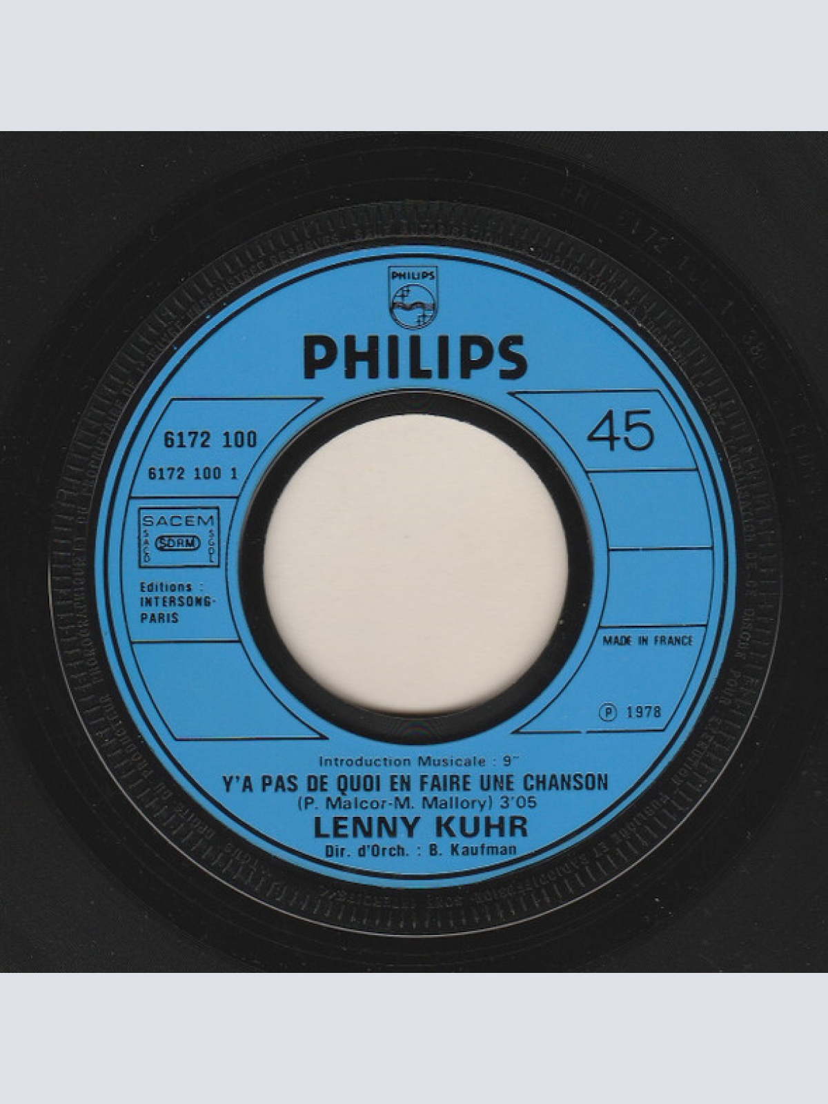 Vinyl / Lenny Kuhr - Y'as Pas de Quoi En Faire Une Chanson