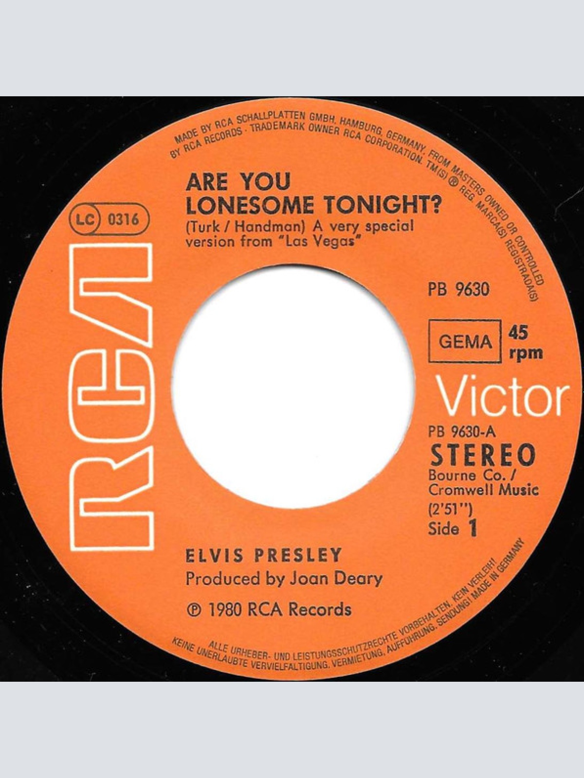 Vinyl / Elvis Presley - Are You Lonesome Tonight? / Beyond The Reef