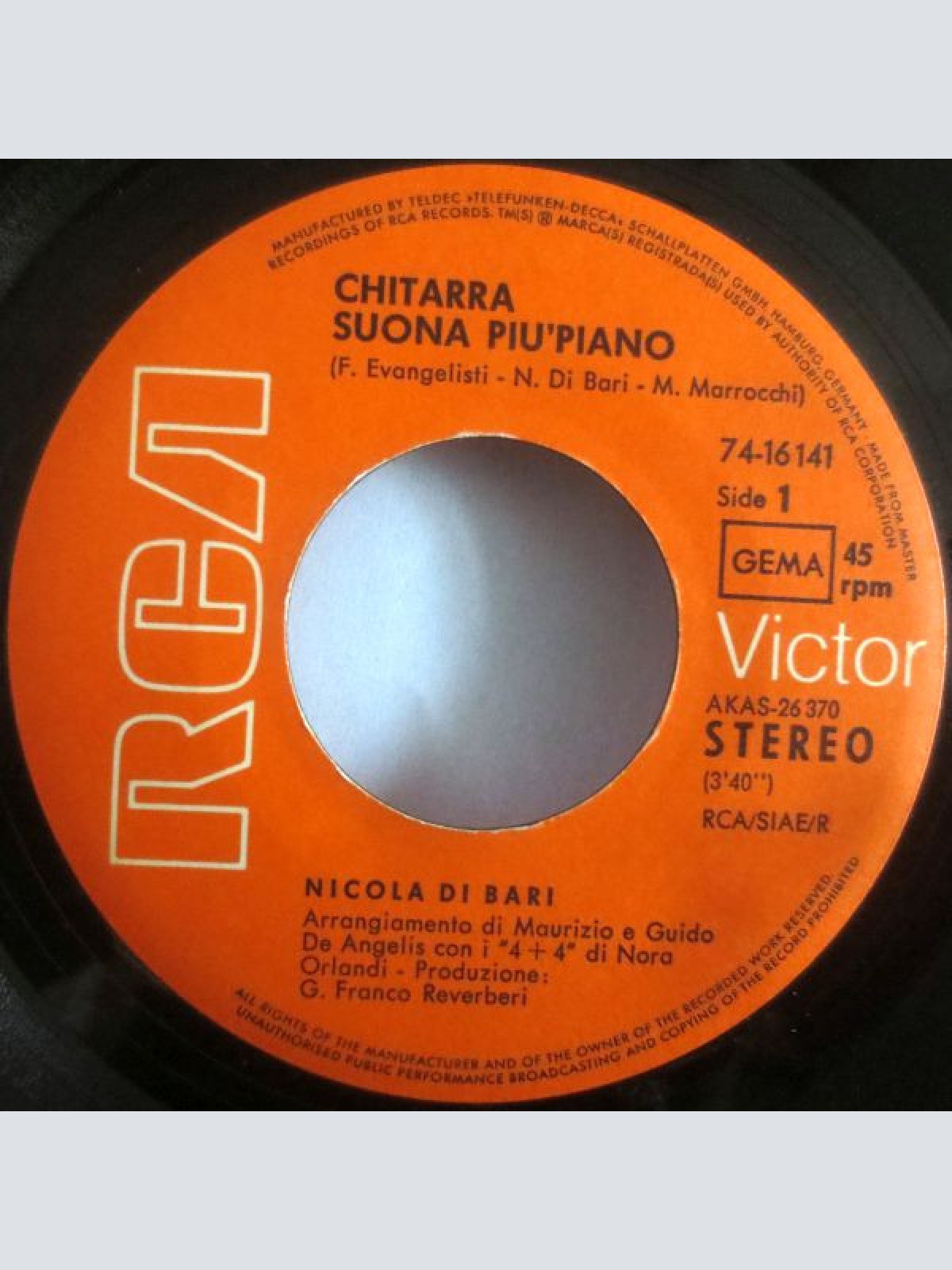 Vinyl / Nicola Di Bari - Chitarra Suona Piu' Piano