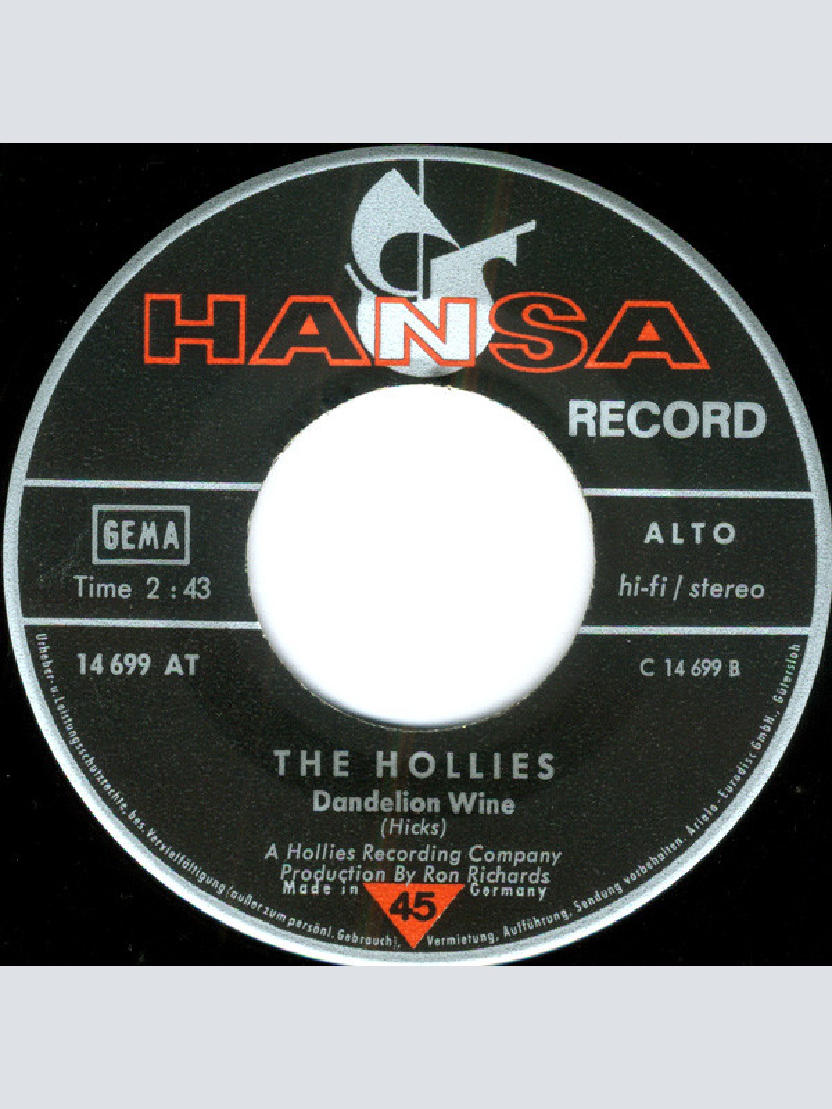 Vinyl / The Hollies - Gasoline Alley Bred / Dandelion Wine