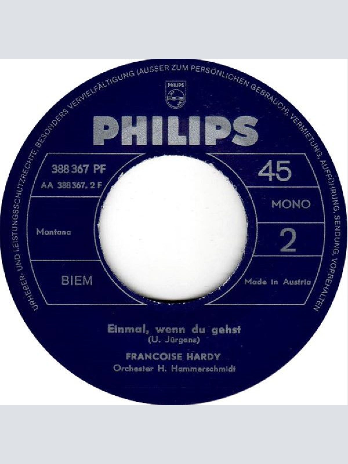 Vinyl / Françoise Hardy -  Souvenirs Der Ersten Großen Liebe / Einmal, Wenn Du Gehst