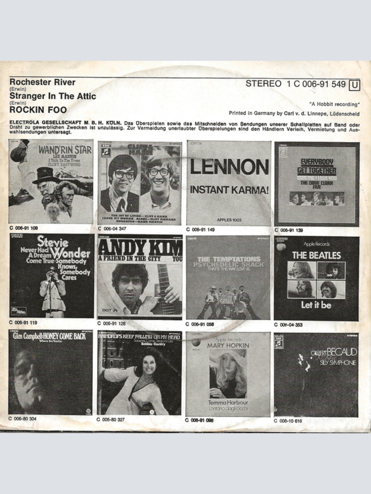 Vinyl / Rockin Foo* - Rochester River