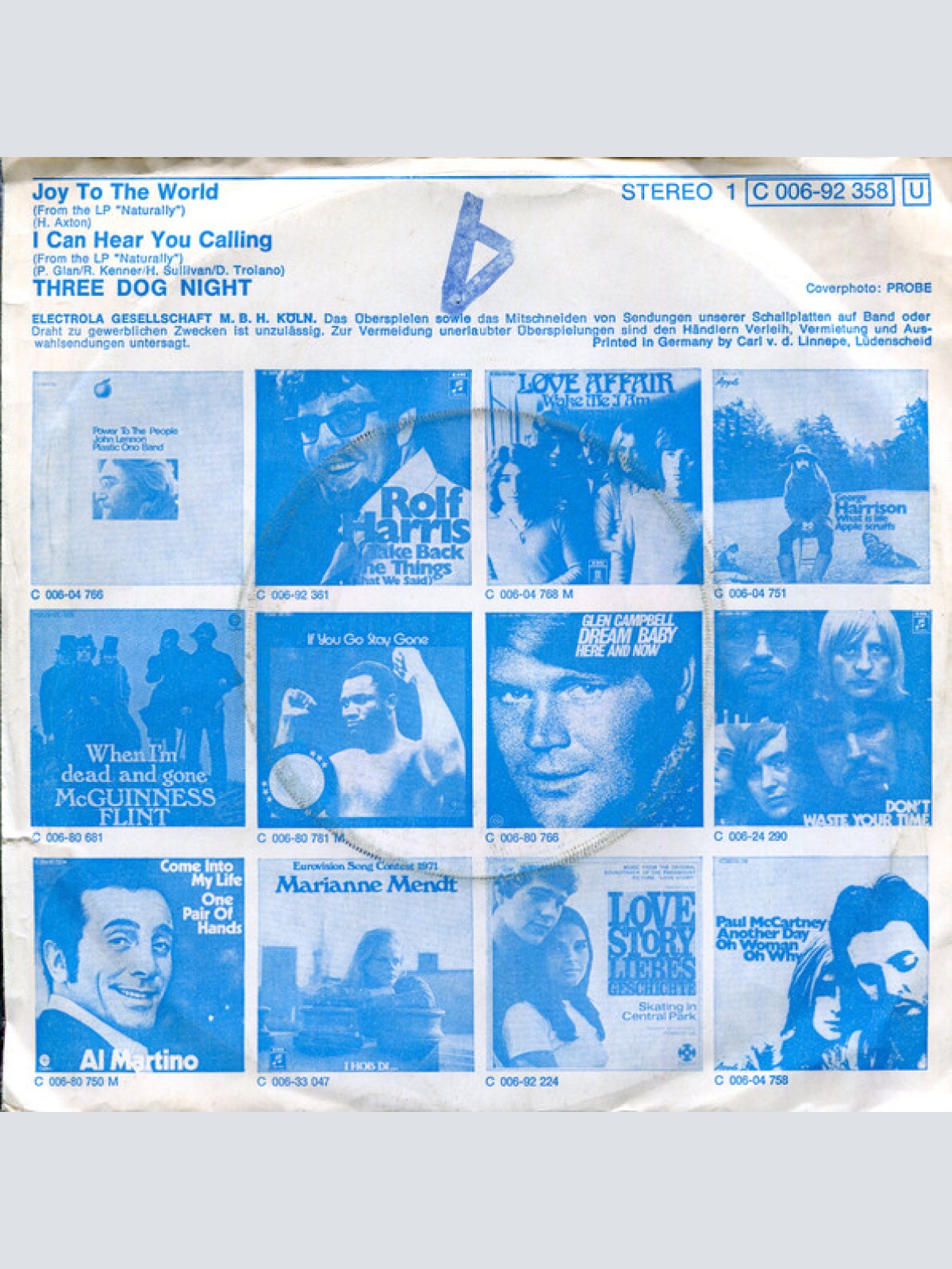 Vinyl / Three Dog Night - Joy To The World