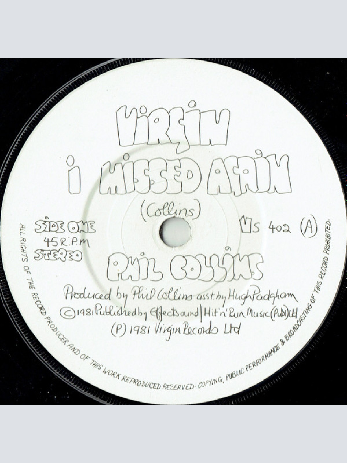 Vinyl / Phil Collins - I Missed Again