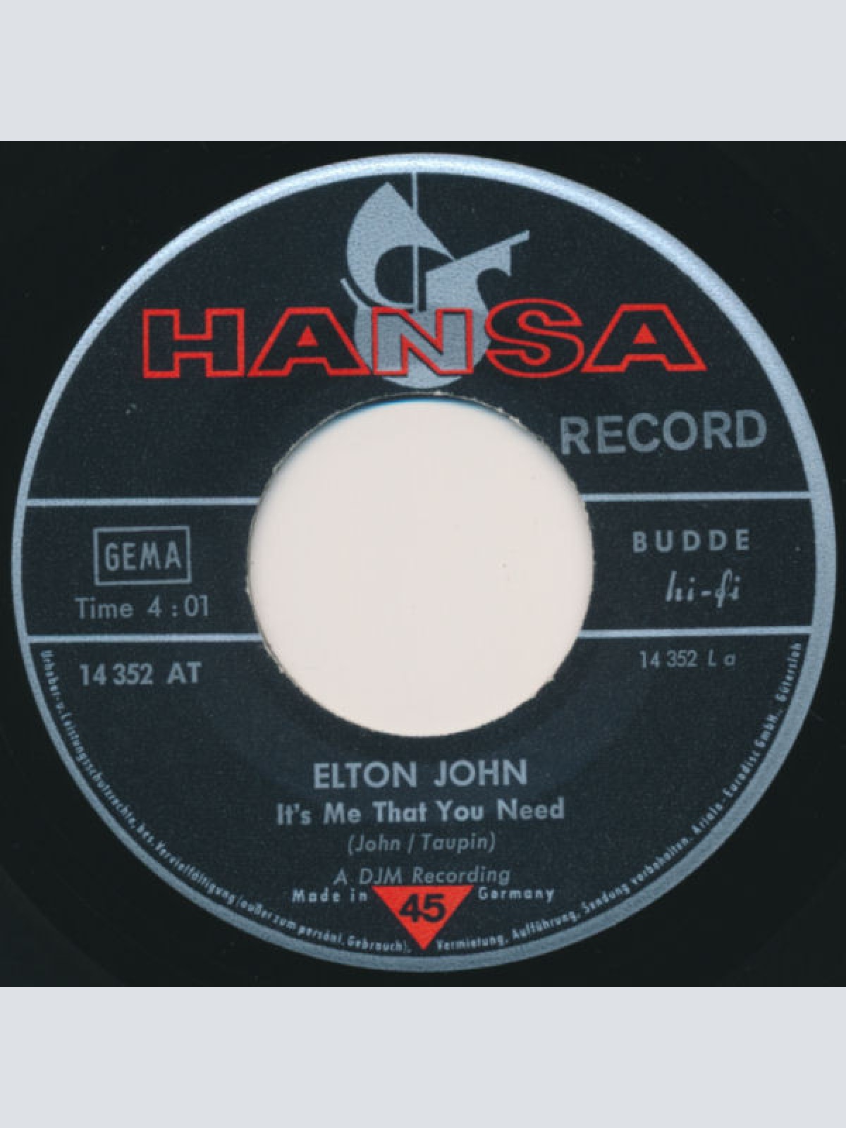 Vinyl / Elton John - It's Me That You Need / Just Like Strange Rain
