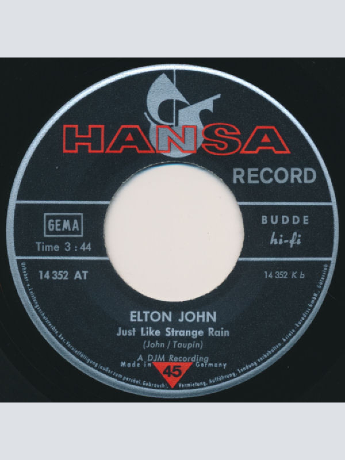 Vinyl / Elton John - It's Me That You Need / Just Like Strange Rain