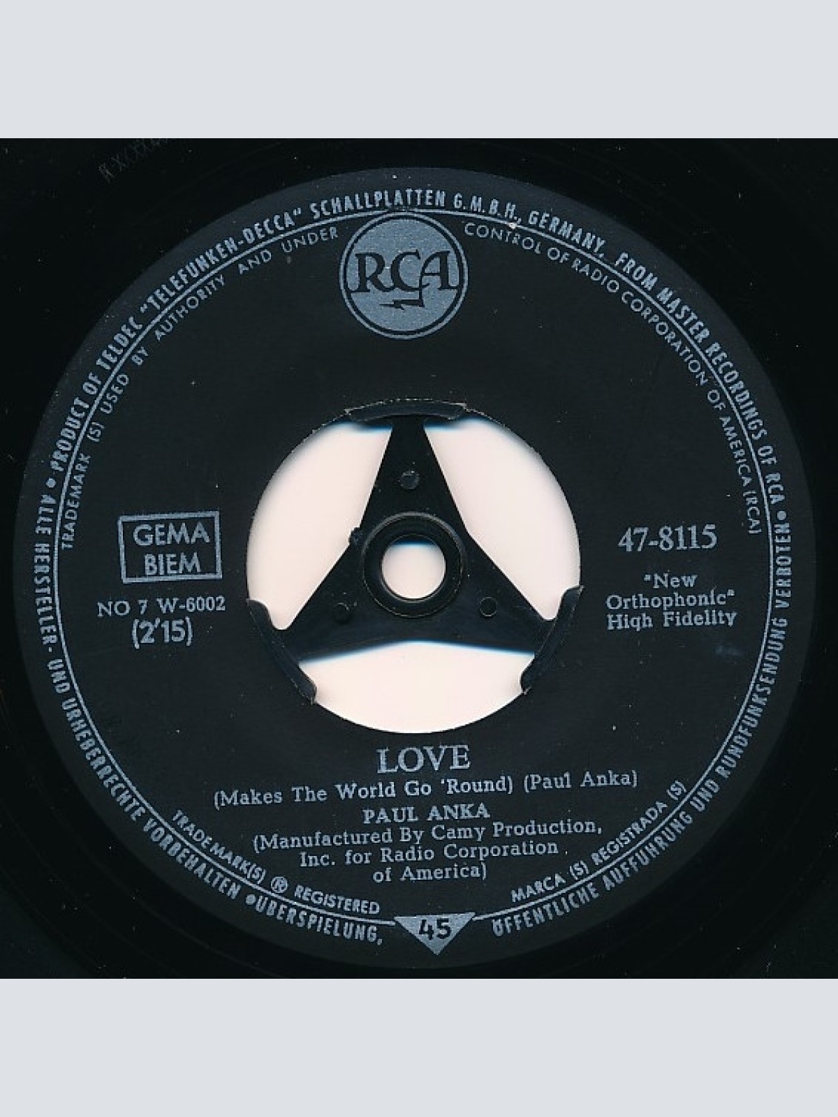 Vinyl / Paul Anka - Love (Makes The World Go 'Round)